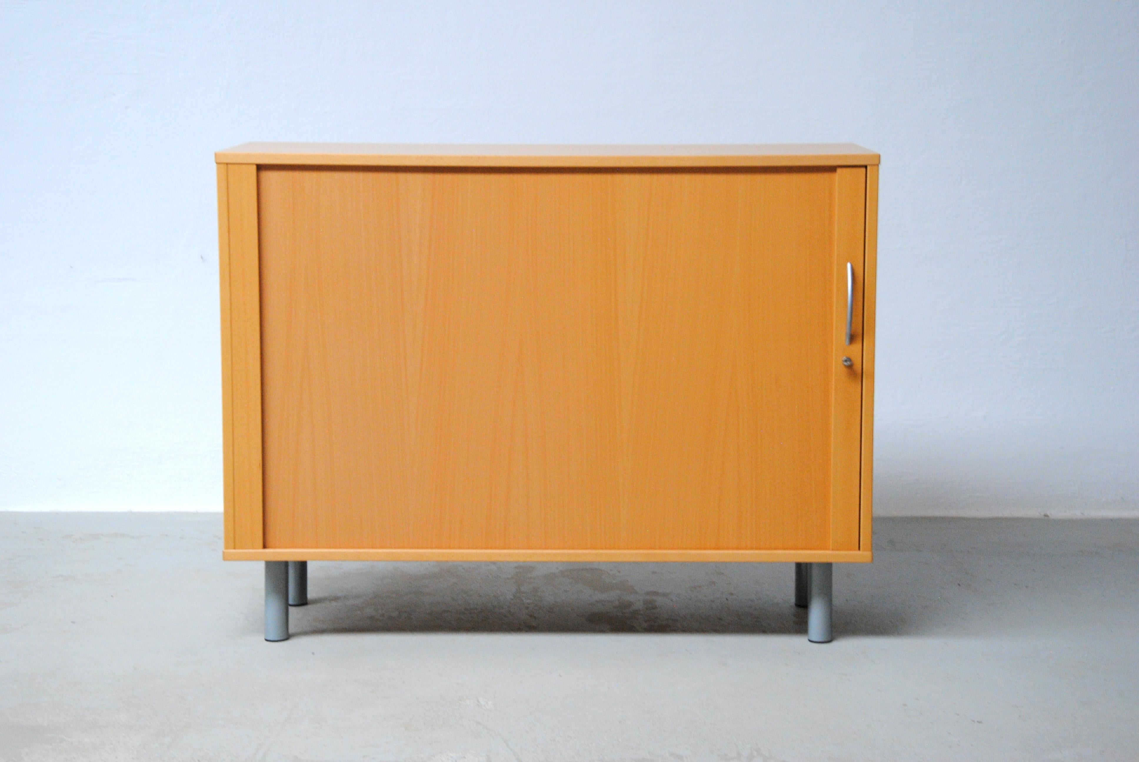 1990's Danish Bent Silberg cabinets with jealousy doors by Bent Silberg Mobler

Well designed spacious cabinets with jealousy doors that slide into the cabinet when opend and beech veneered on the back so they can be placed where ever you wish for