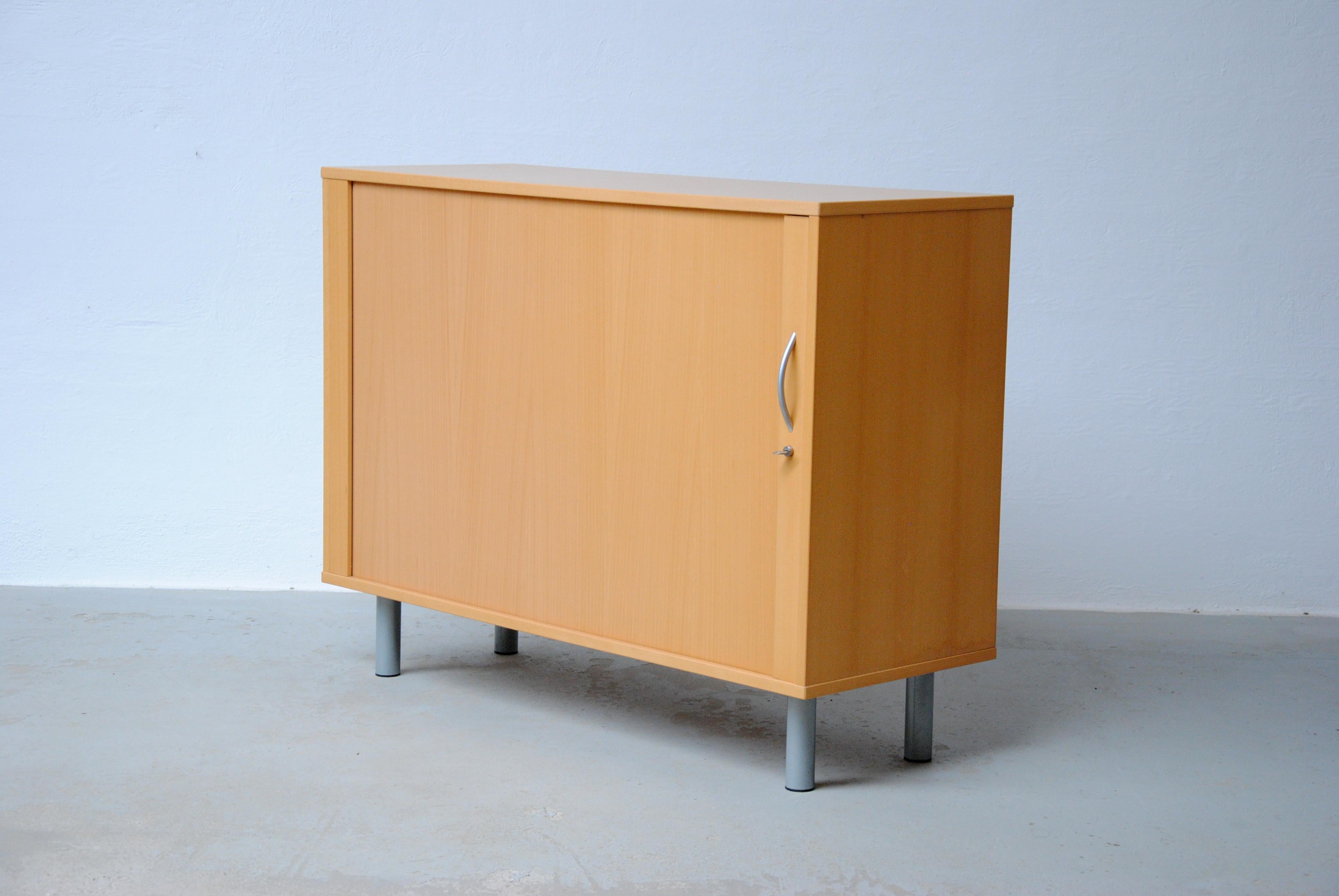 Modern Danish Bent Silberg Beech Cabinets with Jealousy Doors by Bent Silberg Mobler For Sale