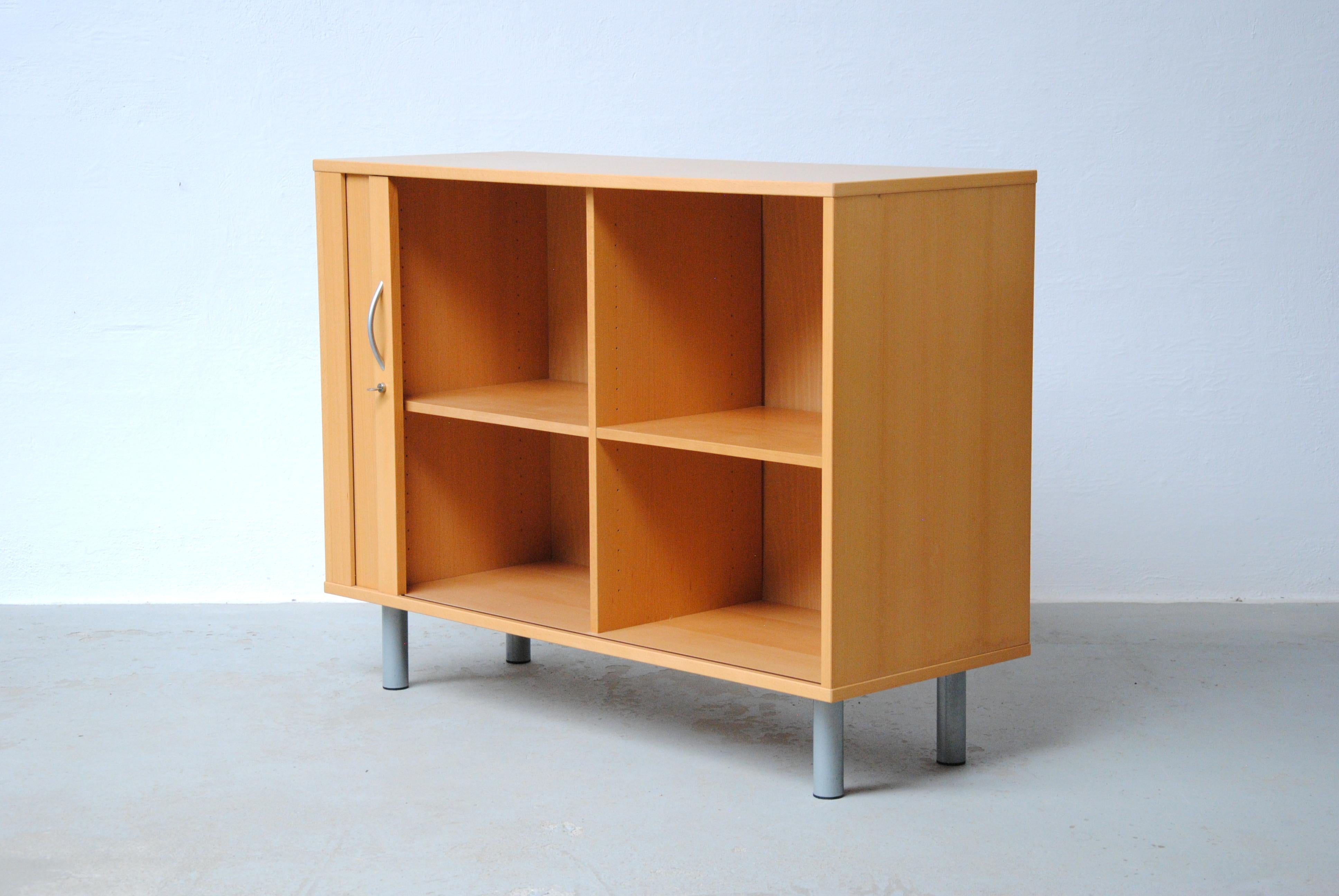 Danish Bent Silberg Beech Cabinets with Jealousy Doors by Bent Silberg Mobler For Sale 1