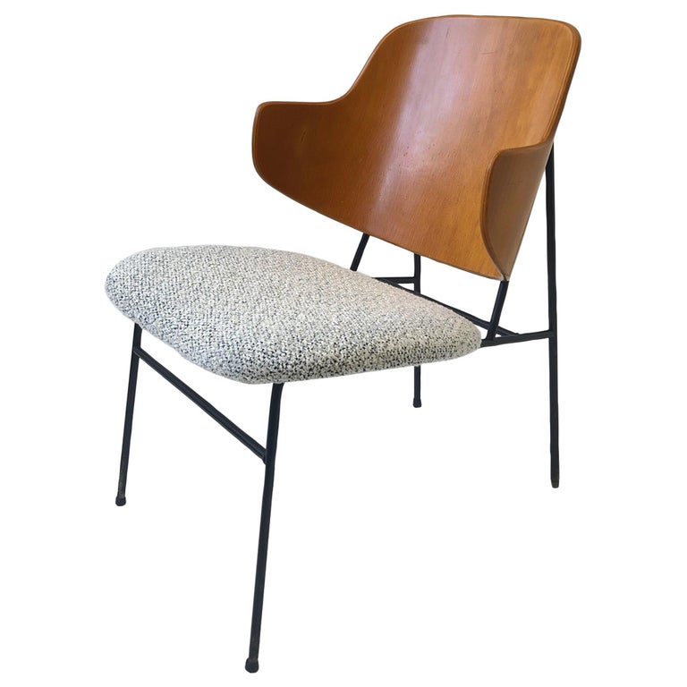 Danish Bentwood and Steel Frame Lounge Chair by Ib KofodLarsen at 1stDibs