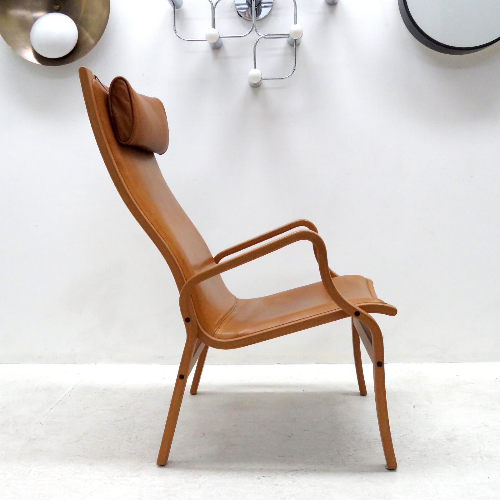 Scandinavian Modern Danish Bentwood Leather Chairs