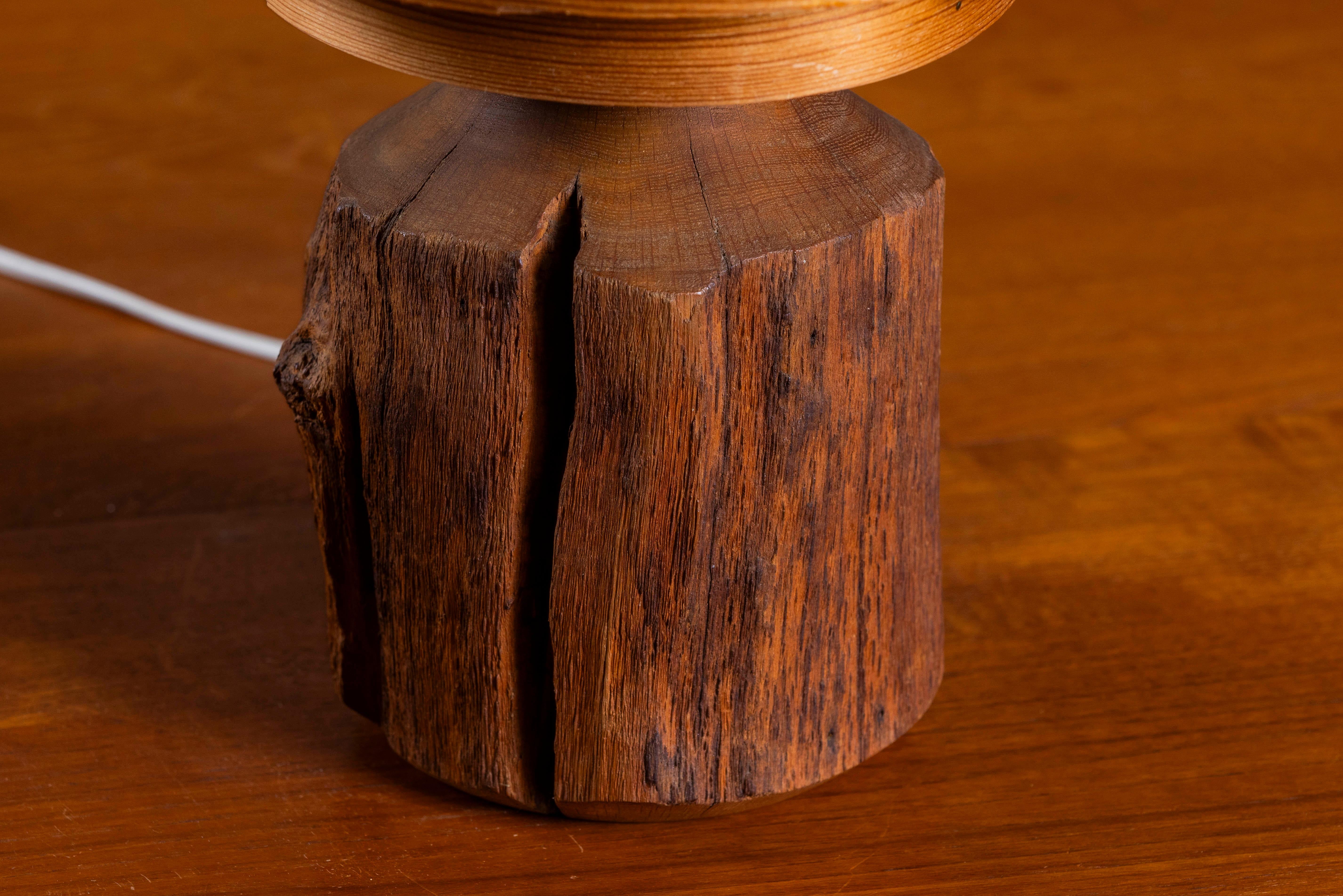 20th Century Danish Bentwood Table Lamp on Wooden Base