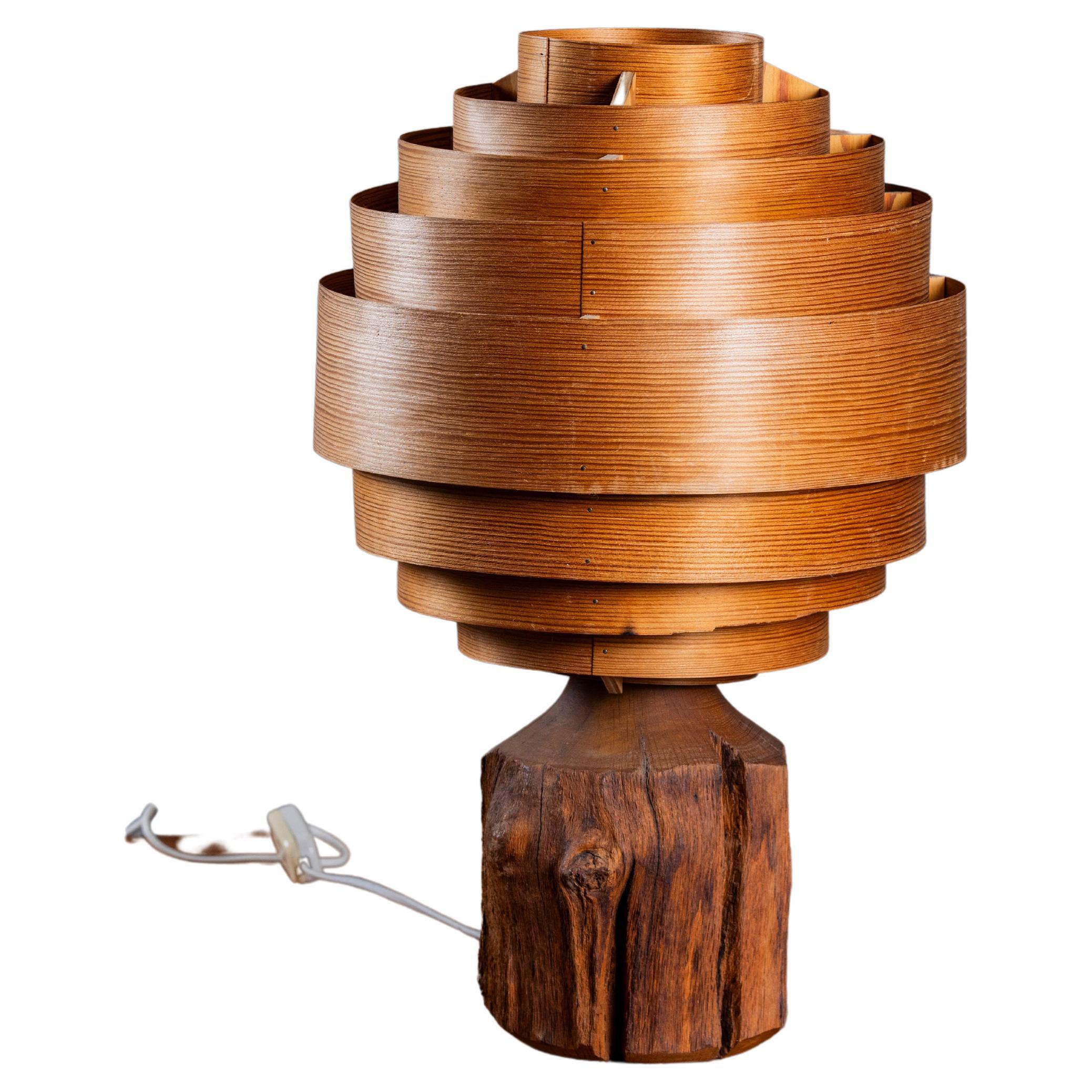 Danish Bentwood Table Lamp on Wooden Base