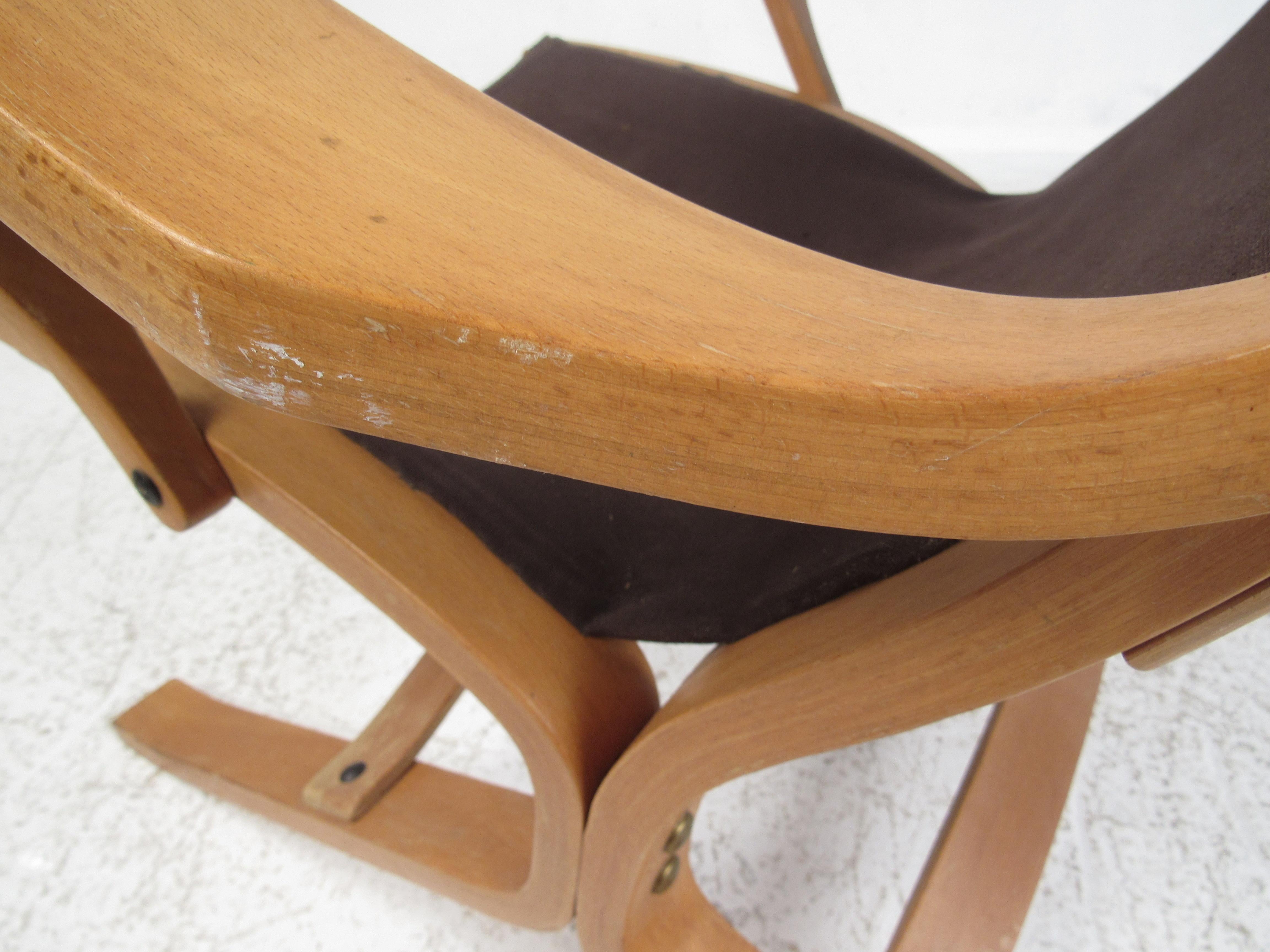 Dänischer Bugholz Teak Lounge Stuhl 4
