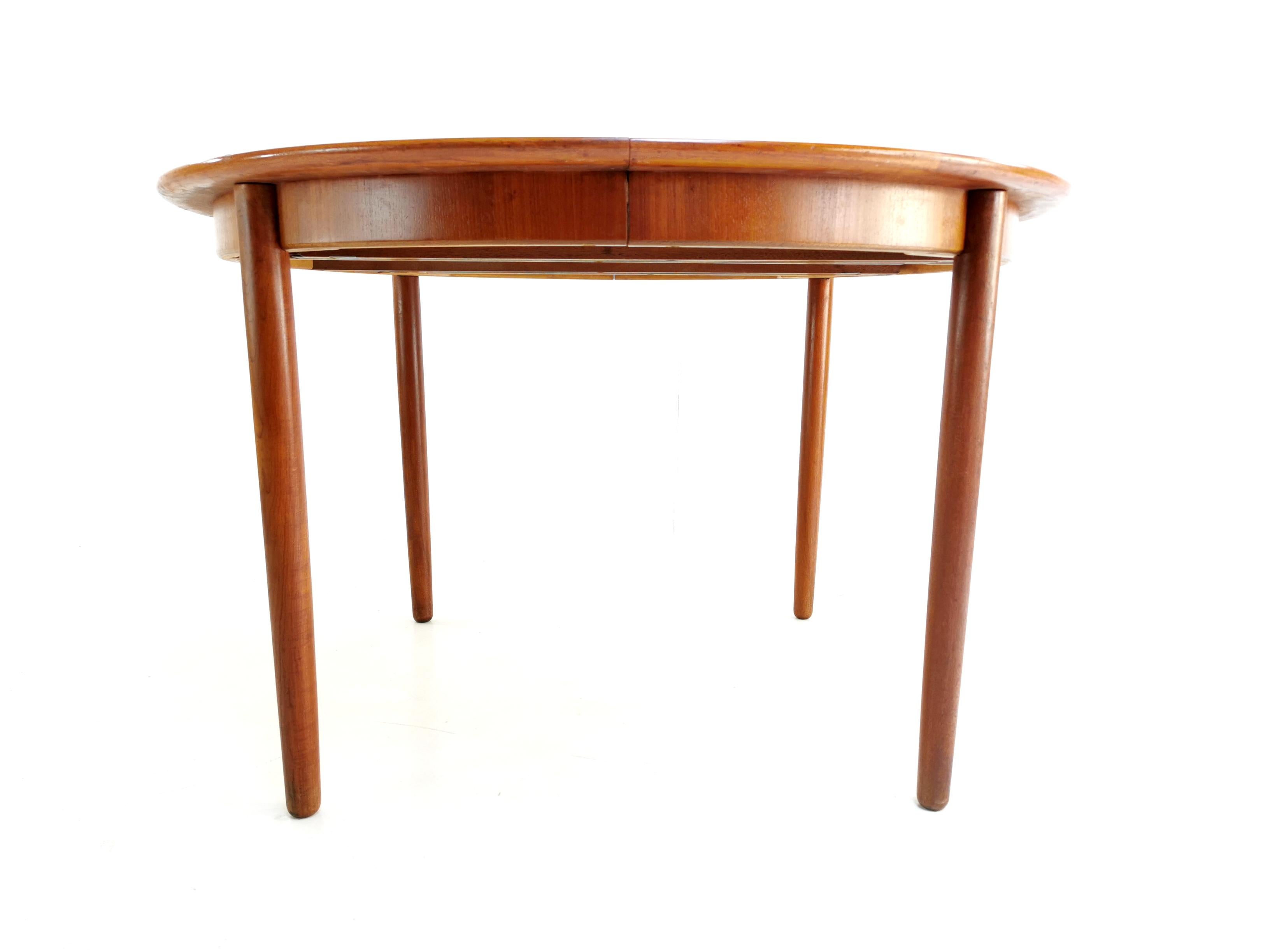 Danish Bernhard Pedersen Teak Extending Dining Table Midcentury Vintage 3