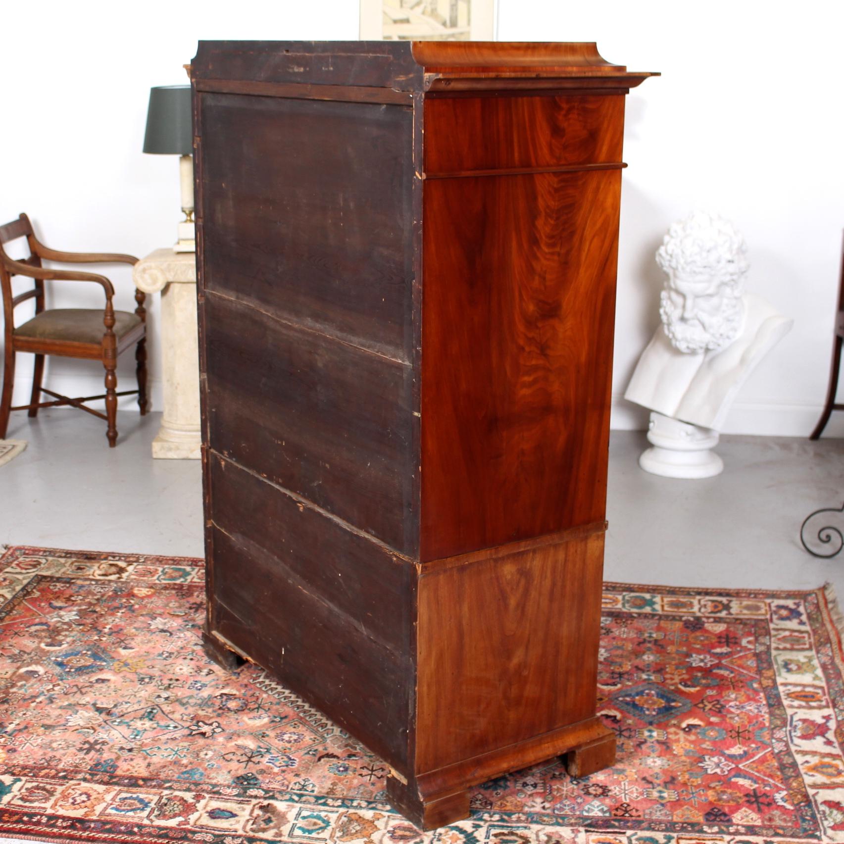 Danish Biedermeier Chest of Drawers 19th Century Flamed Mahogany For Sale 6