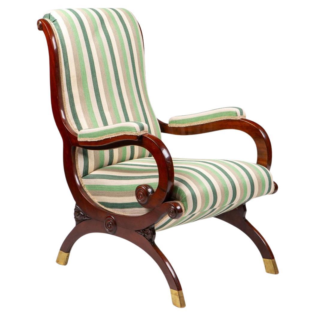 Dänischer Biedermeier Sessel in Mahagoni, Kopenhagen im Angebot