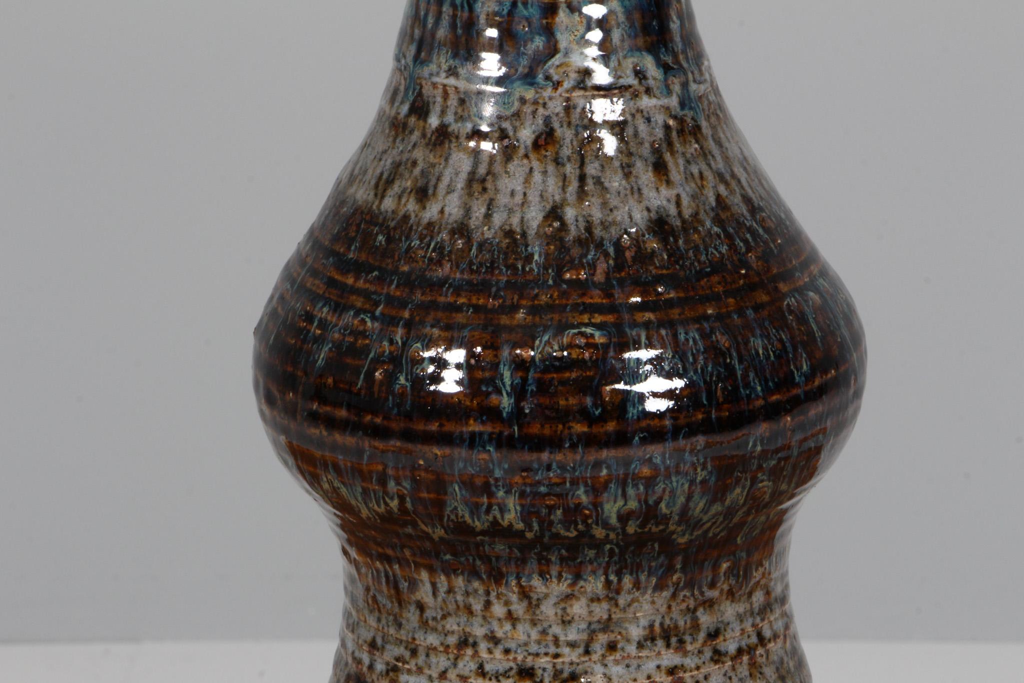 Grande lampe de table danoise en grès partiellement émaillé, années 1960 Bon état - En vente à Esbjerg, DK