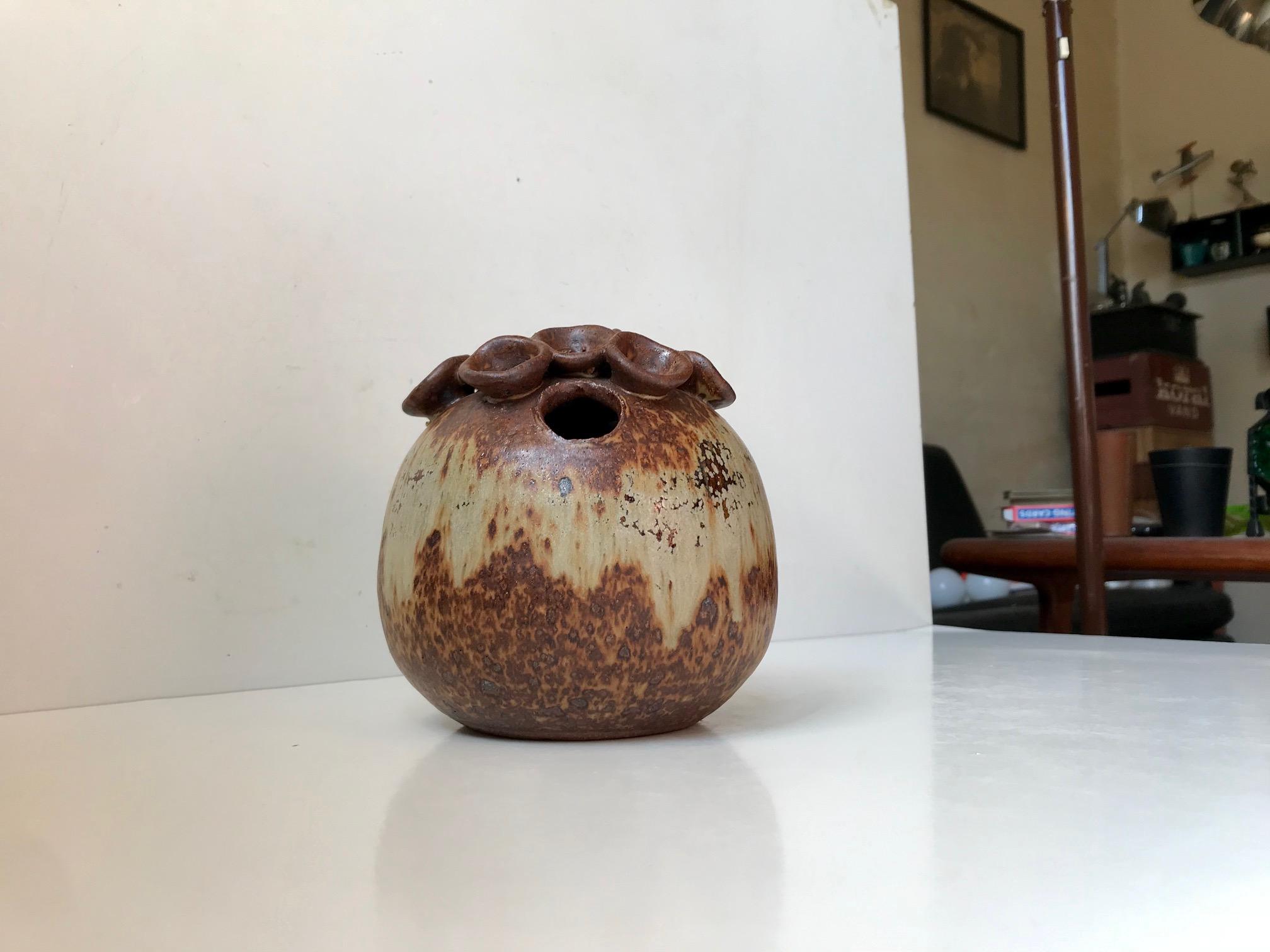 Modern Danish Biomorphic Stoneware Vase by Dorthe Visby, 1990s