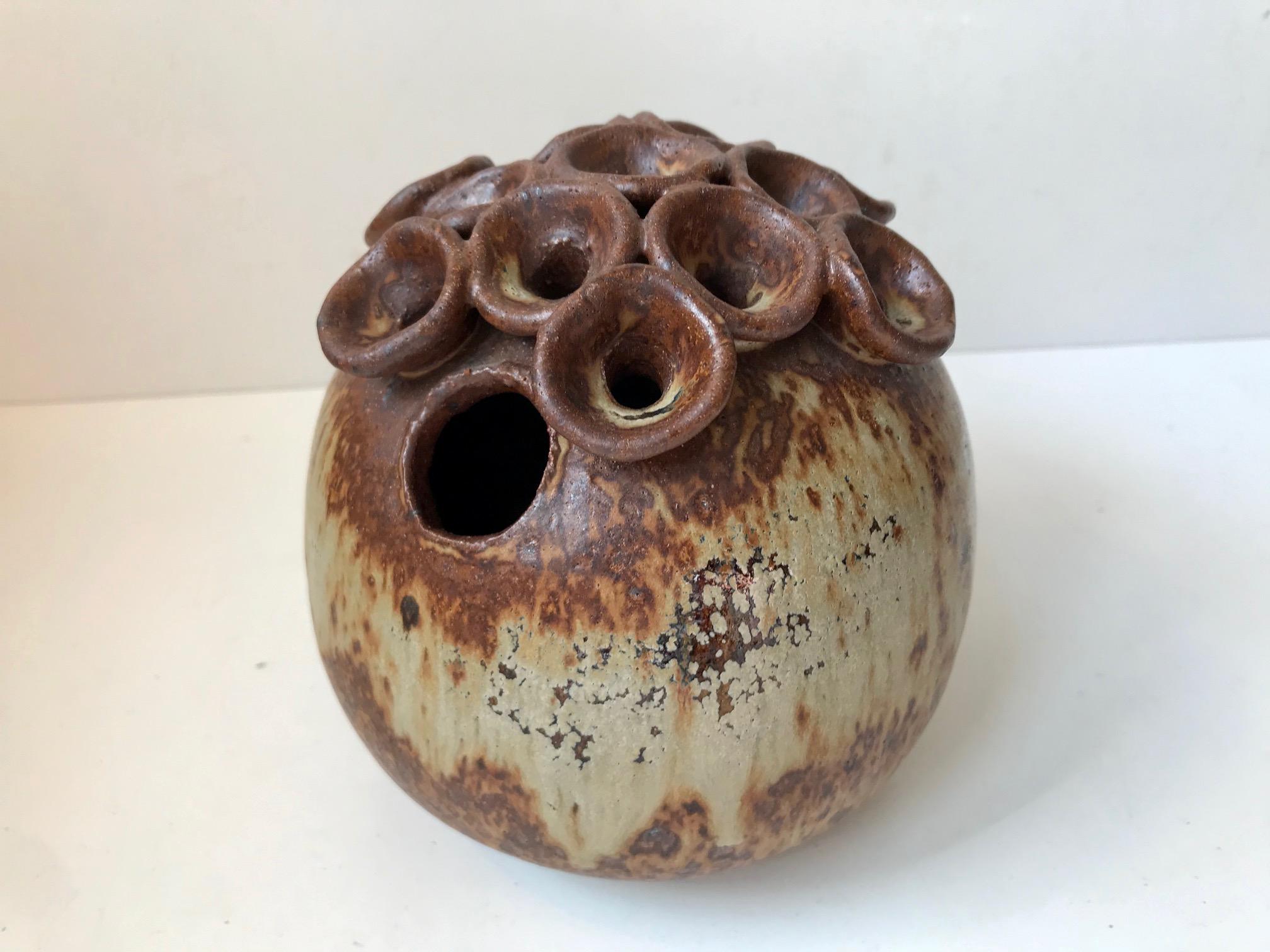 Glazed Danish Biomorphic Stoneware Vase by Dorthe Visby, 1990s