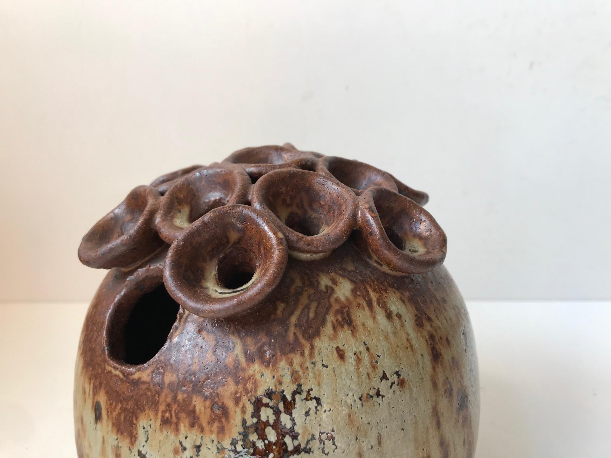 Late 20th Century Danish Biomorphic Stoneware Vase by Dorthe Visby, 1990s