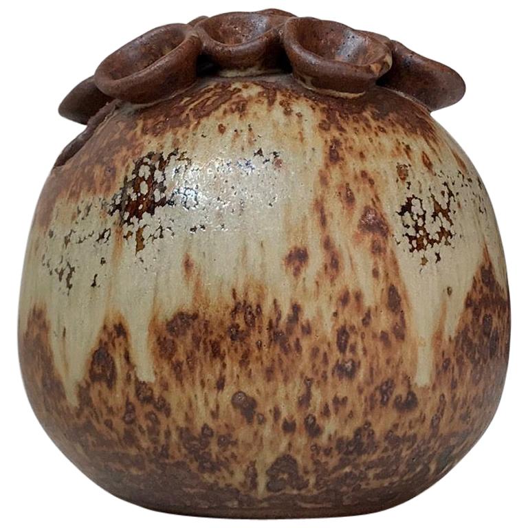 Danish Biomorphic Stoneware Vase by Dorthe Visby, 1990s