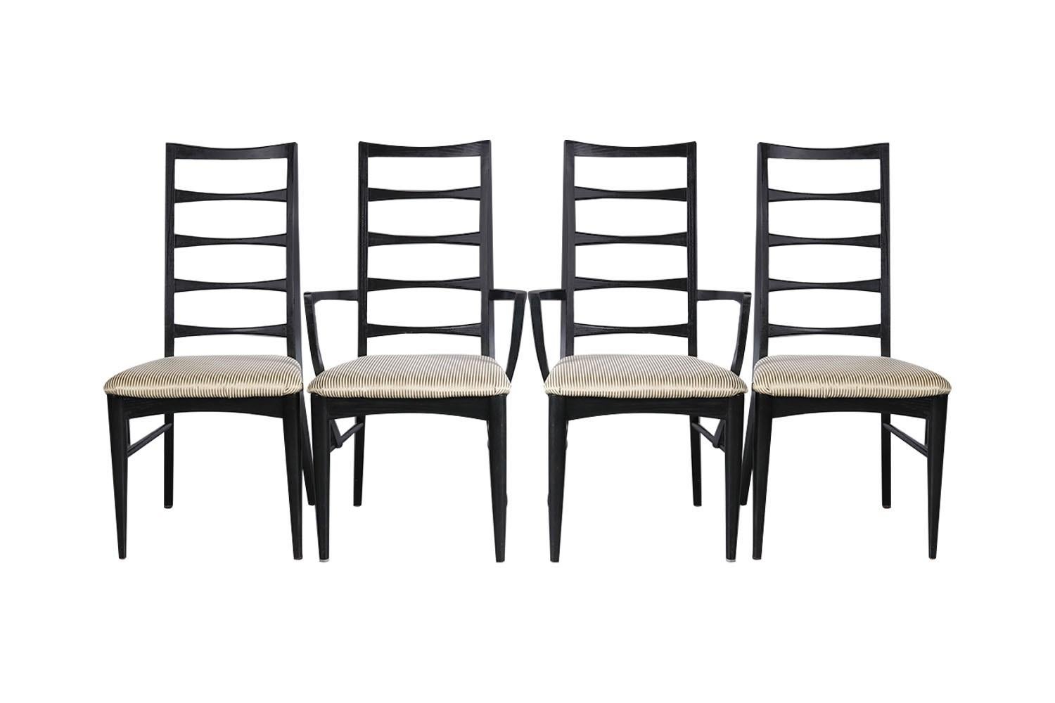 Mid-Century Modern Danish Black Frame Chairs Niels Koefoed for Koefoeds Hornslet Lis For Sale