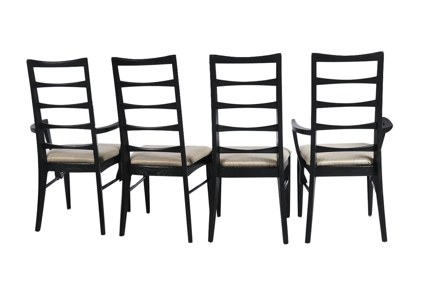 Danish Black Frame Chairs Niels Koefoed for Koefoeds Hornslet Lis In Good Condition For Sale In Baltimore, MD