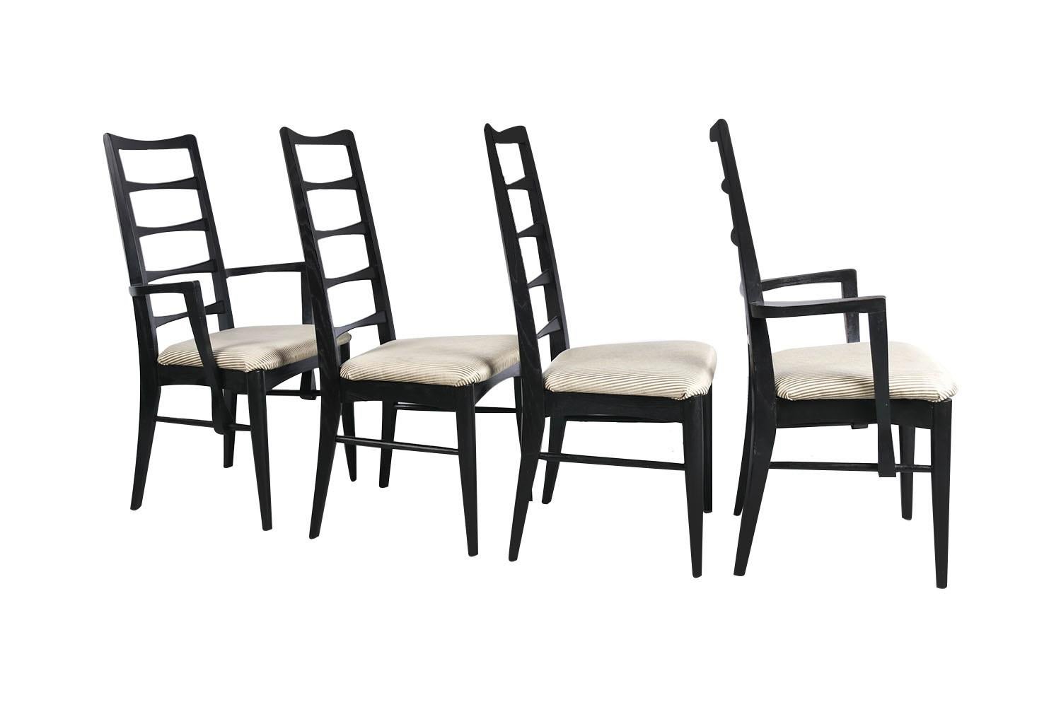 Tissu d'ameublement Chaises danoises à cadre noir Niels Koefoed pour Koefoeds Hornslet Lis en vente