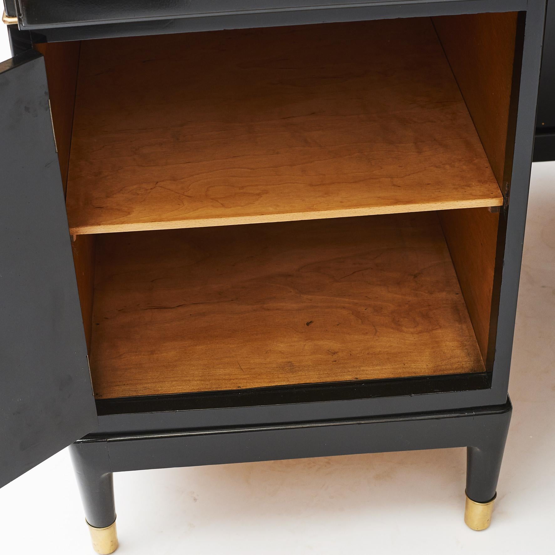 European Danish Black Lacquer Writing Desk