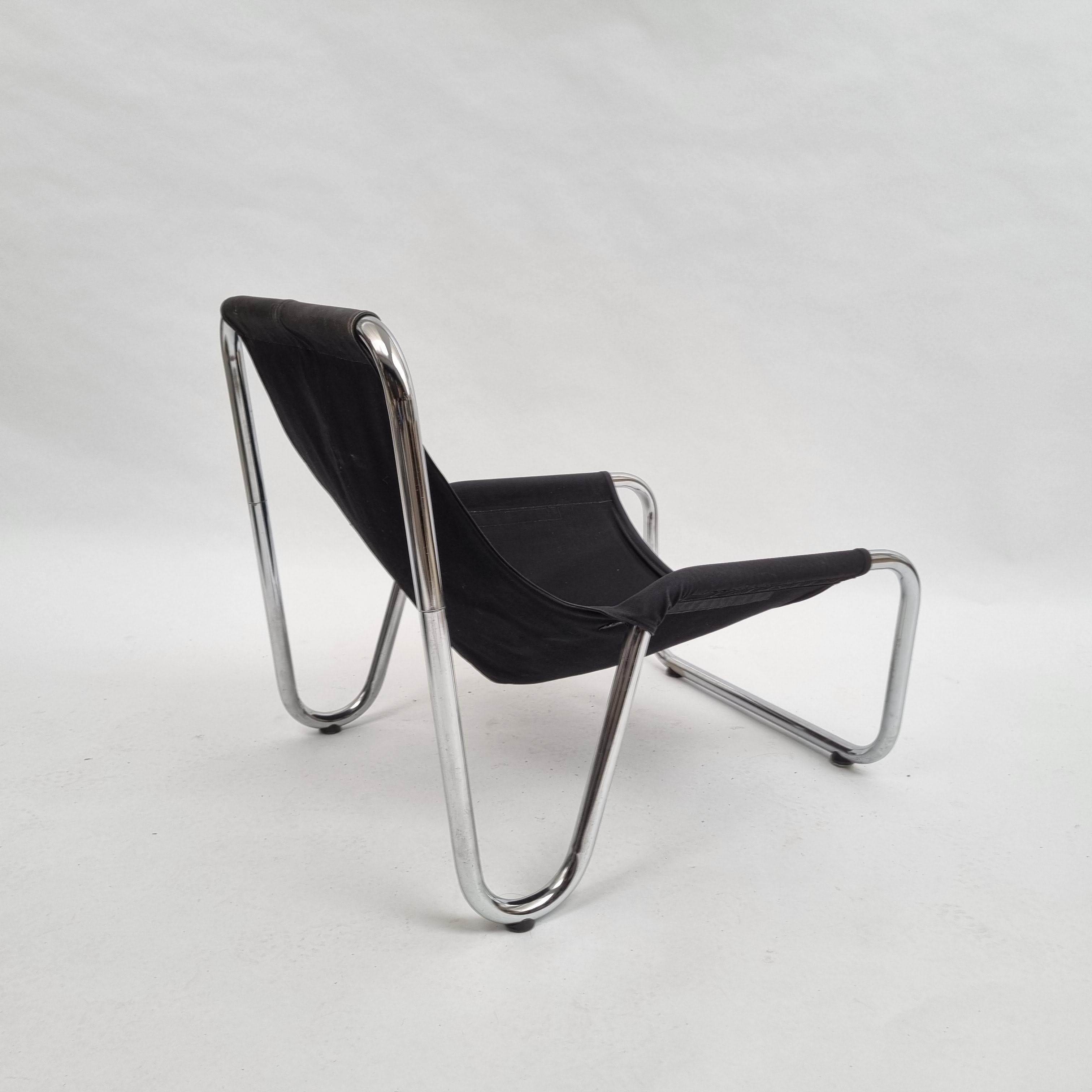 Late 20th Century Danish Black Leather Lounge Chair, 1970s
