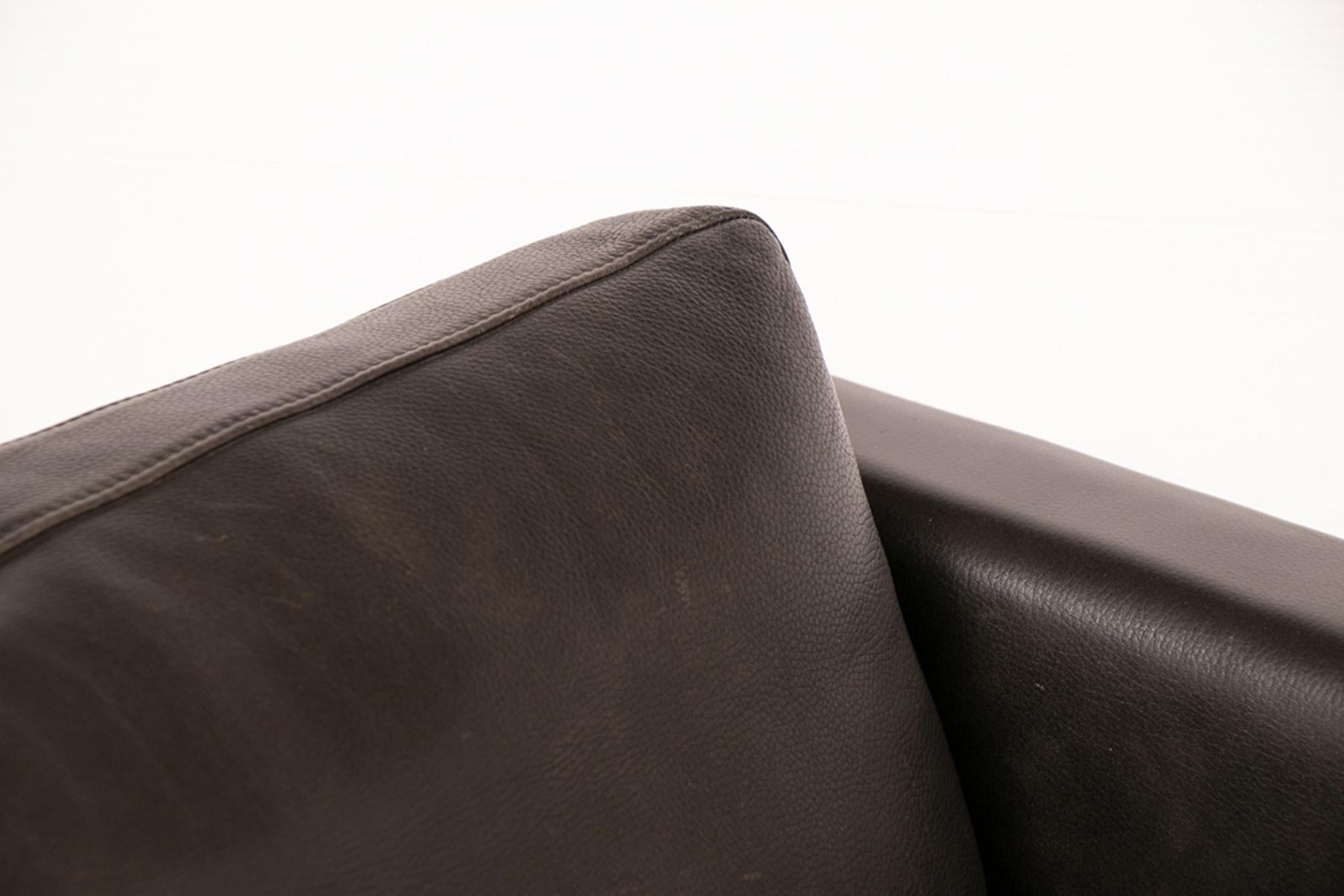 Danish Black Leather Sofa by Fritz Hansen for Stouby 1