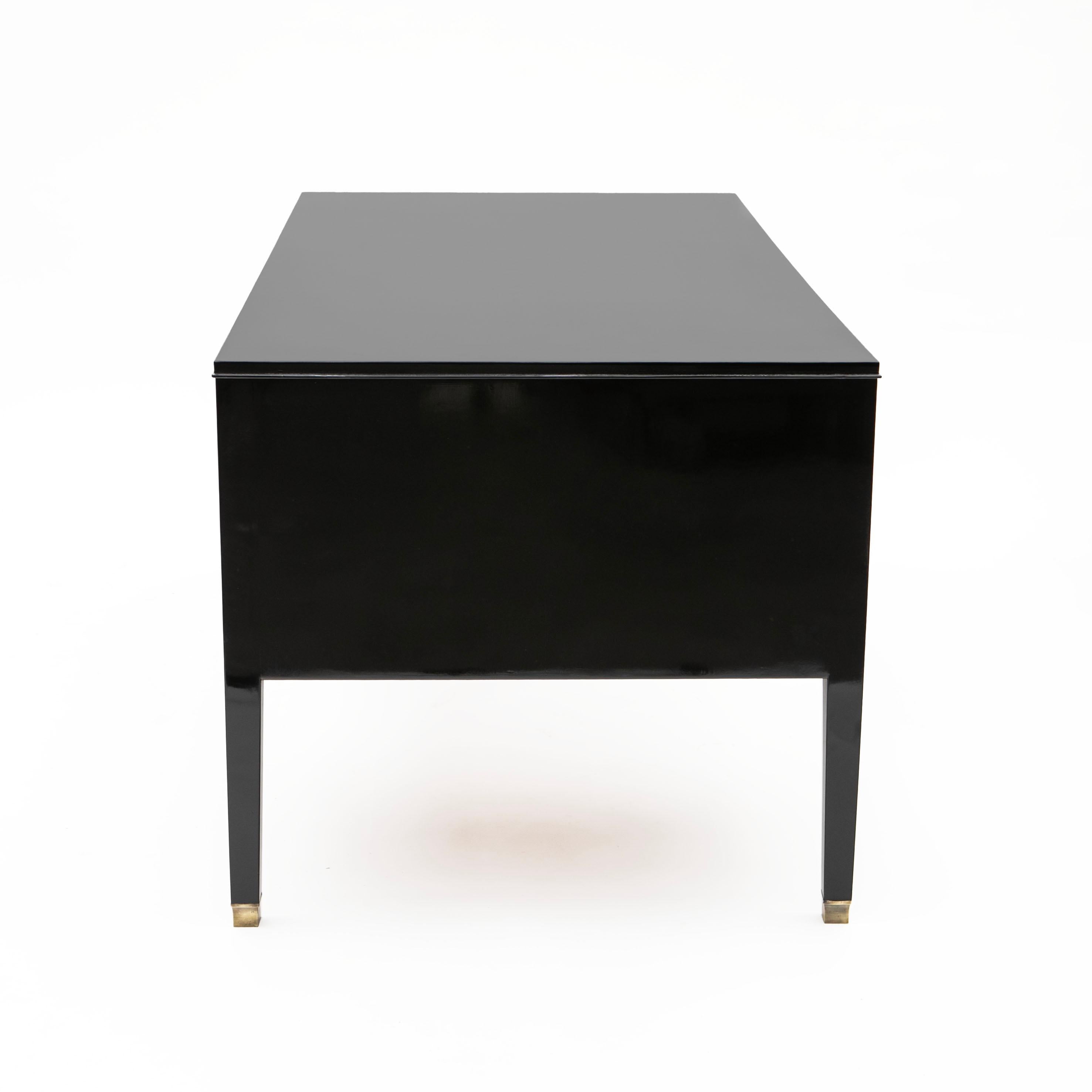 Black Polished Mahogany Writing Desk by Ole Wanscher For Sale 7