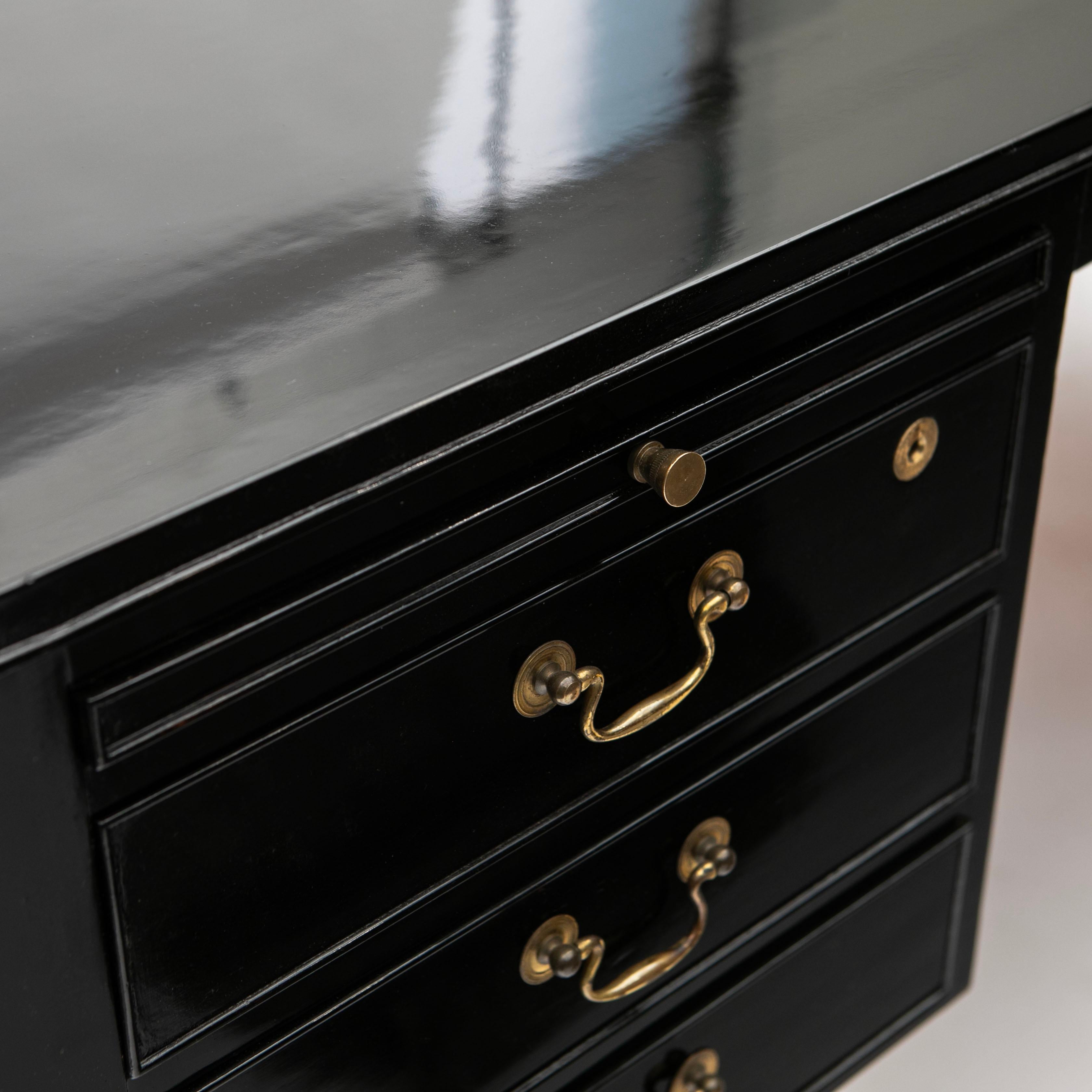 Black Polished Mahogany Writing Desk by Ole Wanscher 3