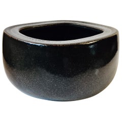 Danish Black Stoneware Bowl by Eva Stæhr Nielsen for Royal Copenhagen, 1970s