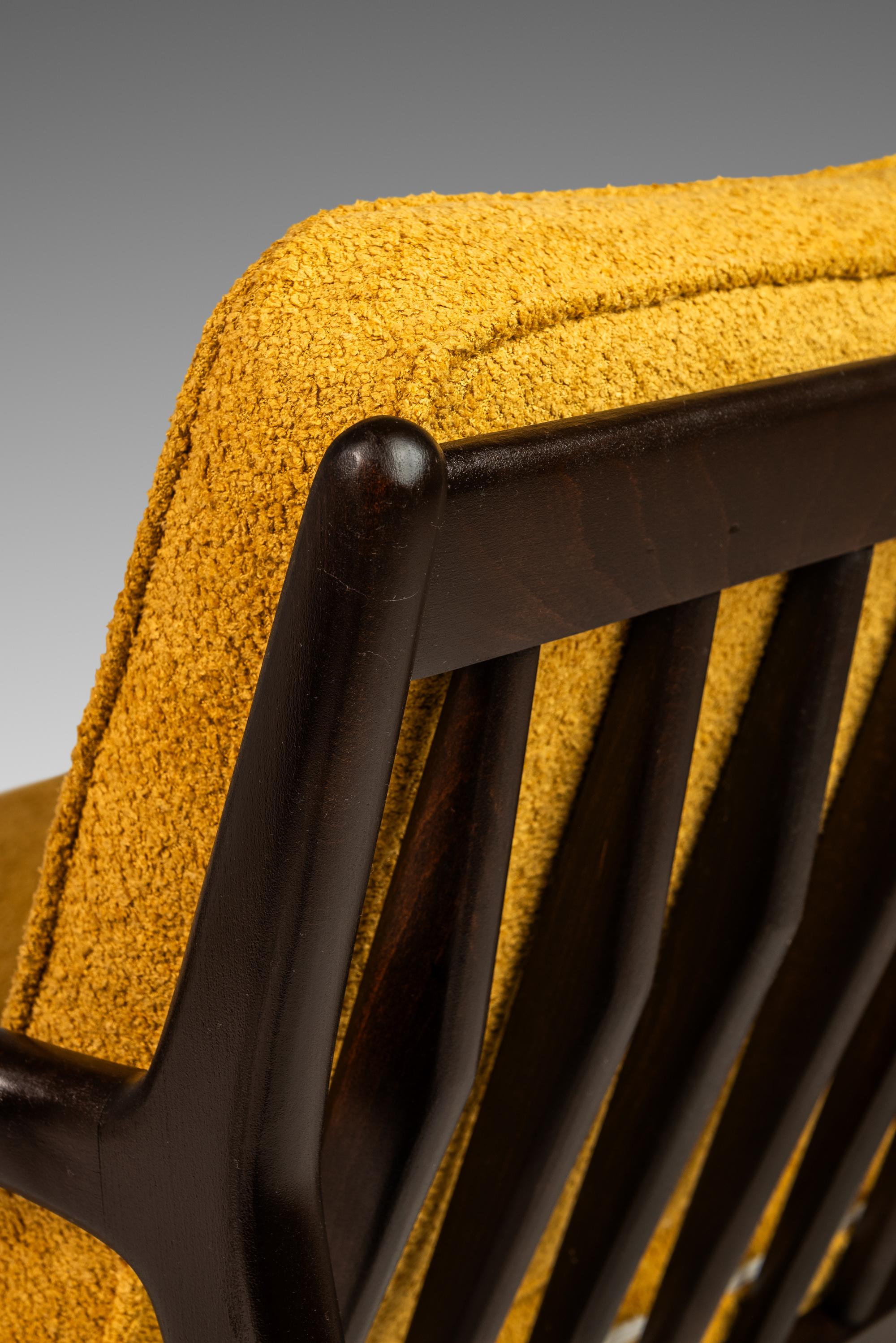 Danish 'Blade Arm' Lounge Chair, Beech & Bouclé, Ib Kofod Larsen, Selig, c. 1960 8