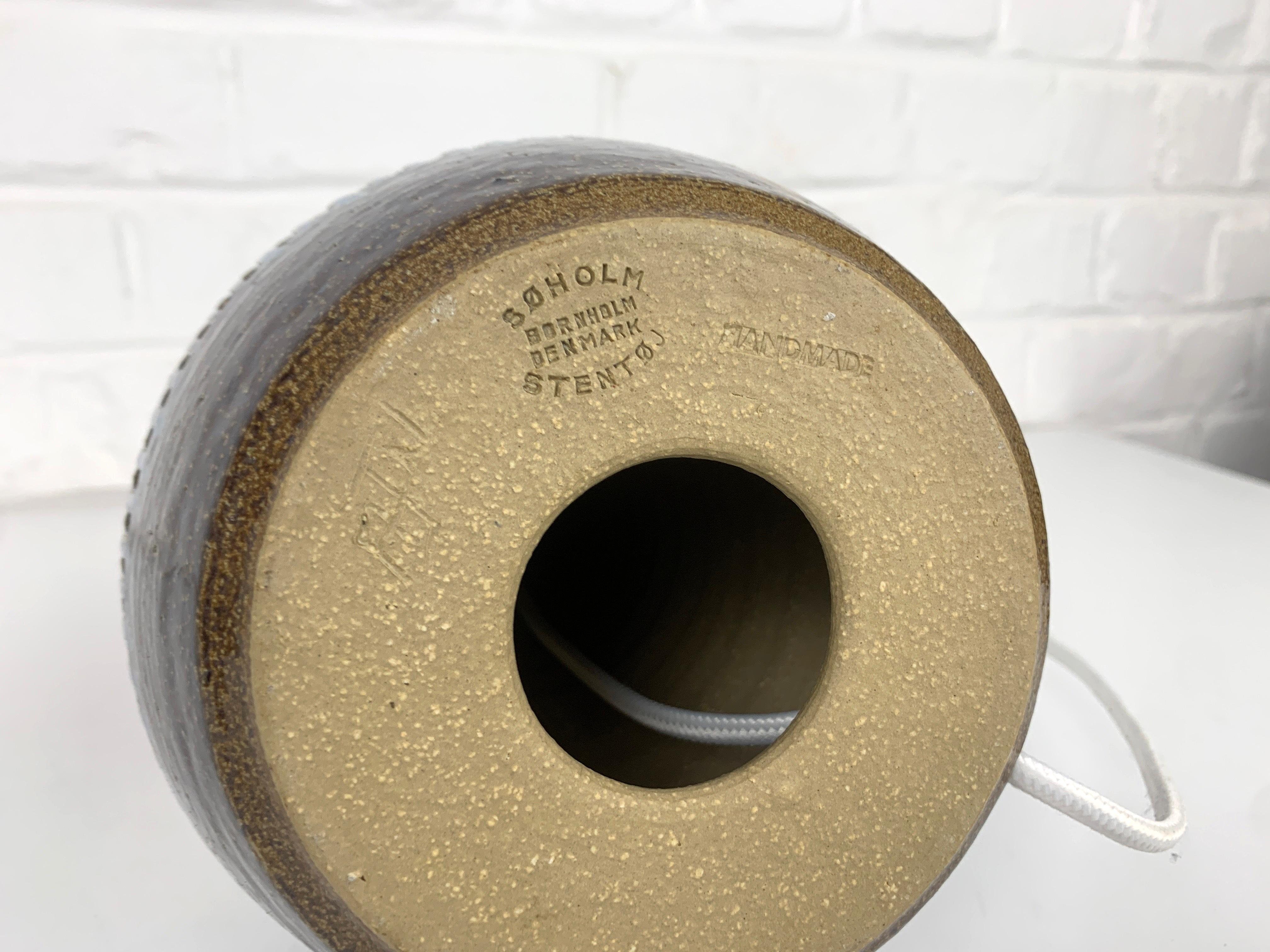 Lampe de table danoise en céramique bleue Søholm Stentøj Danemark The Modern Scandinavian en vente 4