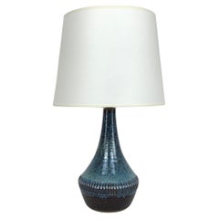 Lampada da tavolo danese in ceramica blu Søholm Stentøj Danimarca Scandinavian Modern