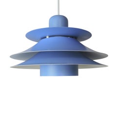 Danish Blue Multi-Layered Model 753 Pendant Lamp from Horn Lighting, 1960s