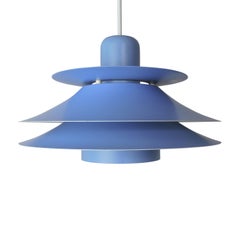 Danish Blue Multi-Layered Model 753 Pendant Lamp from Horn Lighting, 1960s