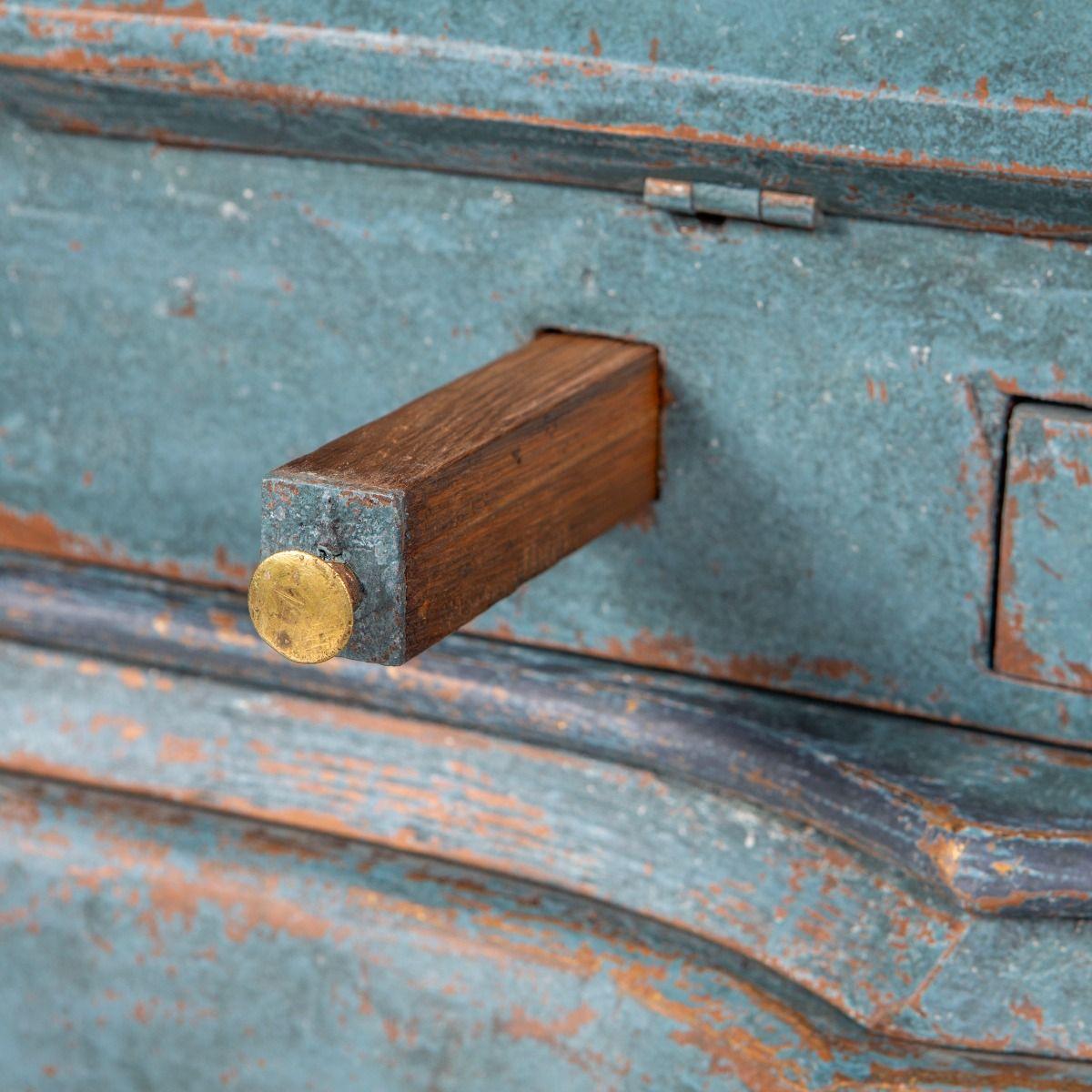 Dänischer blau bemalter Rokoko-Sekretärschreibtisch in der Art von Mathias Ortmann im Angebot 9