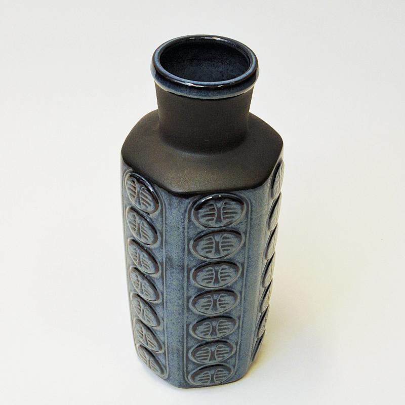 Mid-20th Century Danish Blue Stoneware Ceramic Vase by Søholm Keramik, Bornholm 1960s