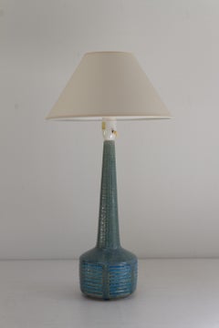 Danish Blue Stoneware Table Lamp by Linnemann- Schmidt for Palshus, 1960s.