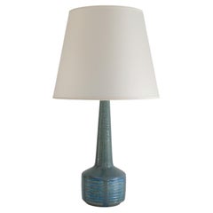 Lampada da tavolo danese in gres blu, disegnata da Linnemann-Schmidt per Palshus, anni '60.