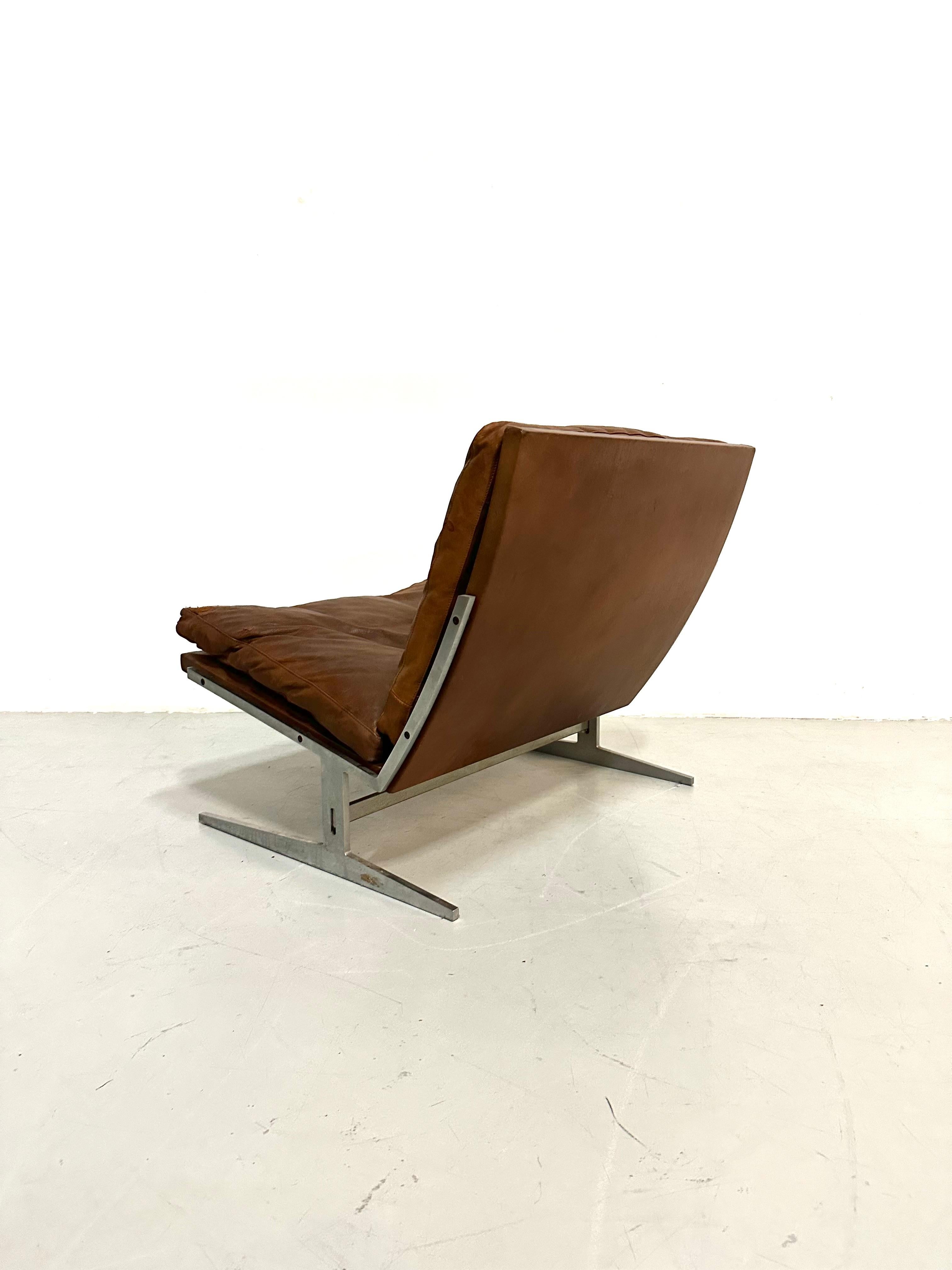 20th Century Danish BO-561 Lounge Chair in Cognac by Fabricius and Kastholm for BoEx, 1960s