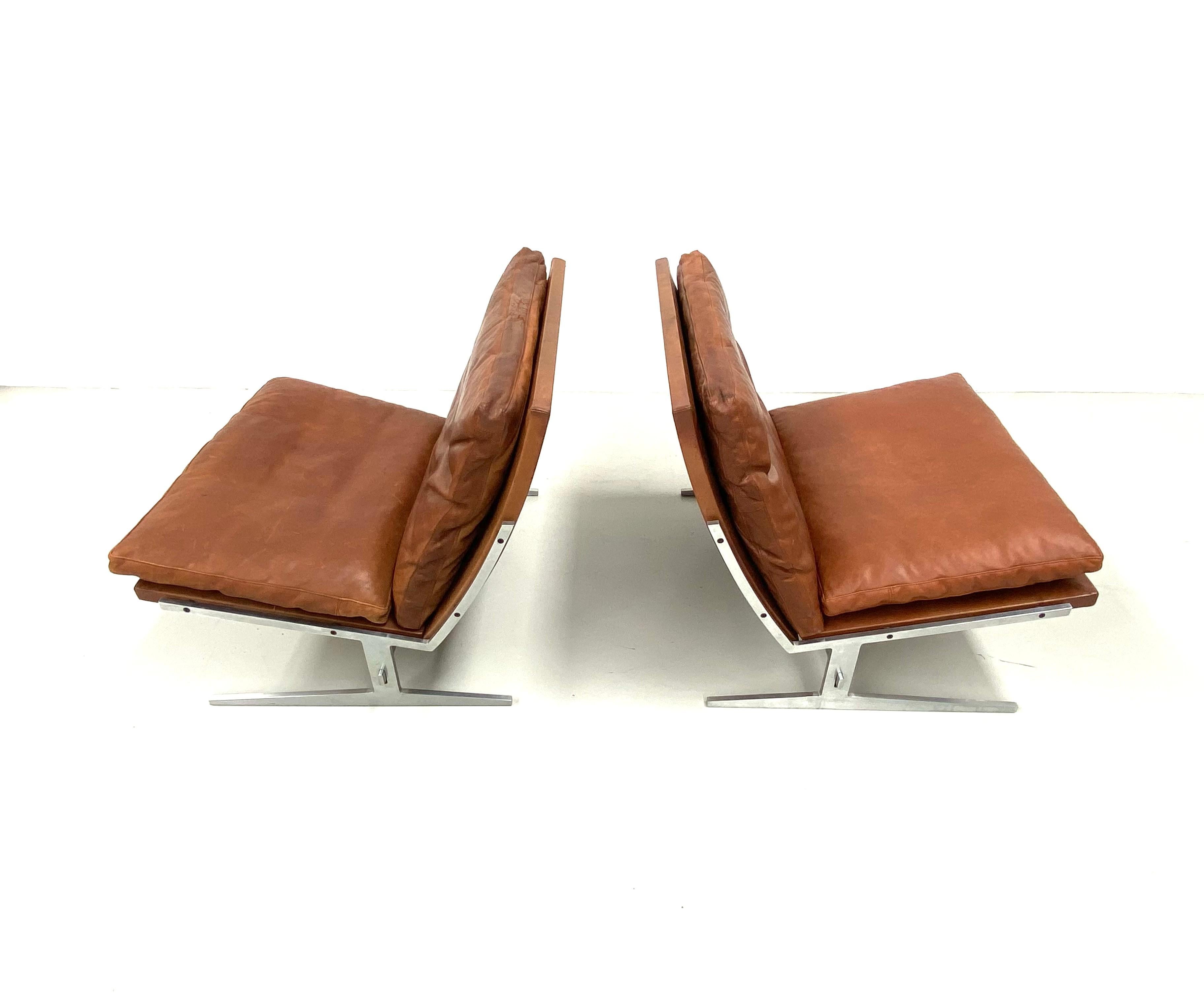 Danish BO-561 Lounge Chairs in Cognac by Fabricius and Kastholm for BoEx, 1960s 4