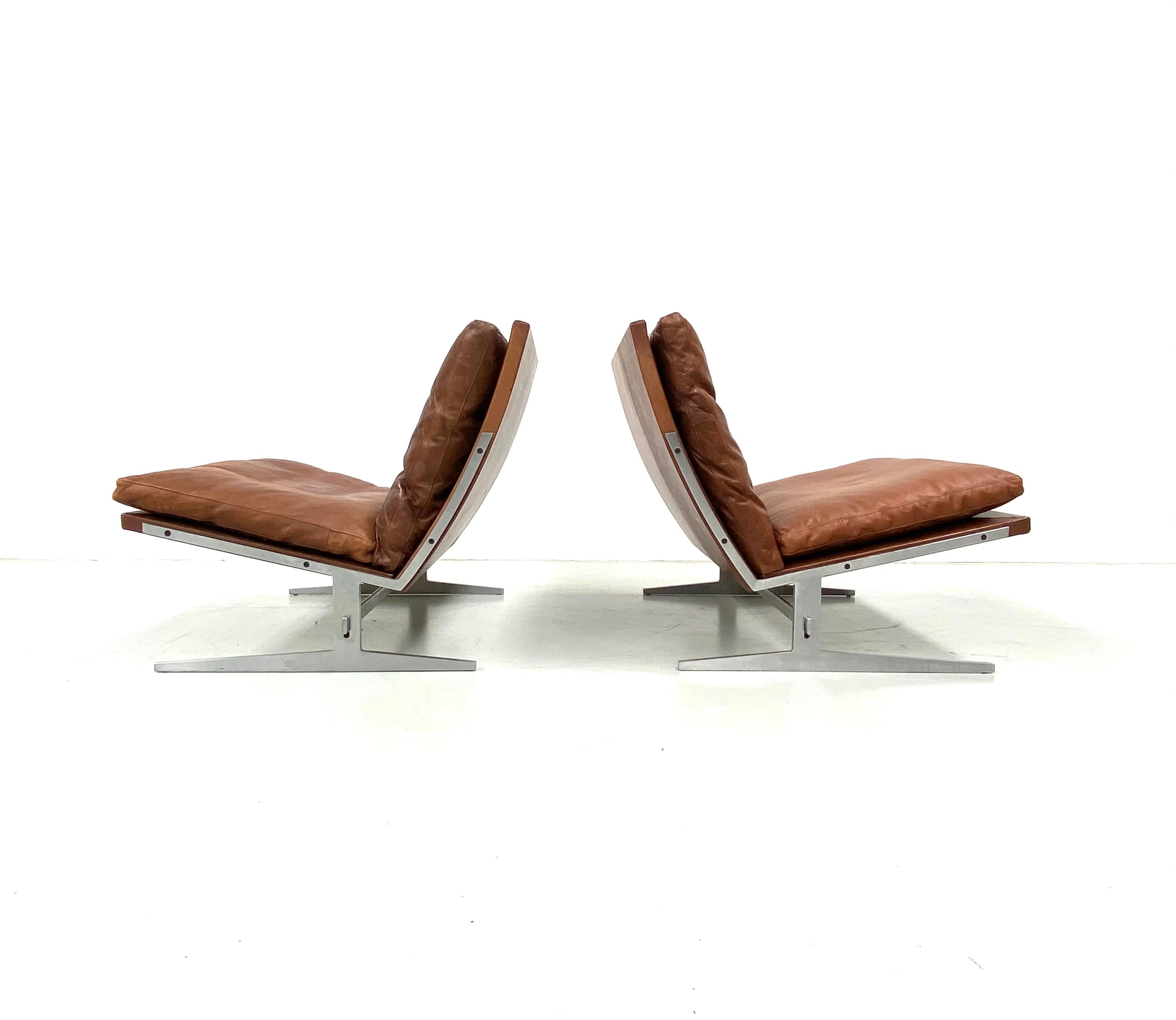 Danish BO-561 Lounge Chairs in Cognac by Fabricius and Kastholm for BoEx, 1960s 7