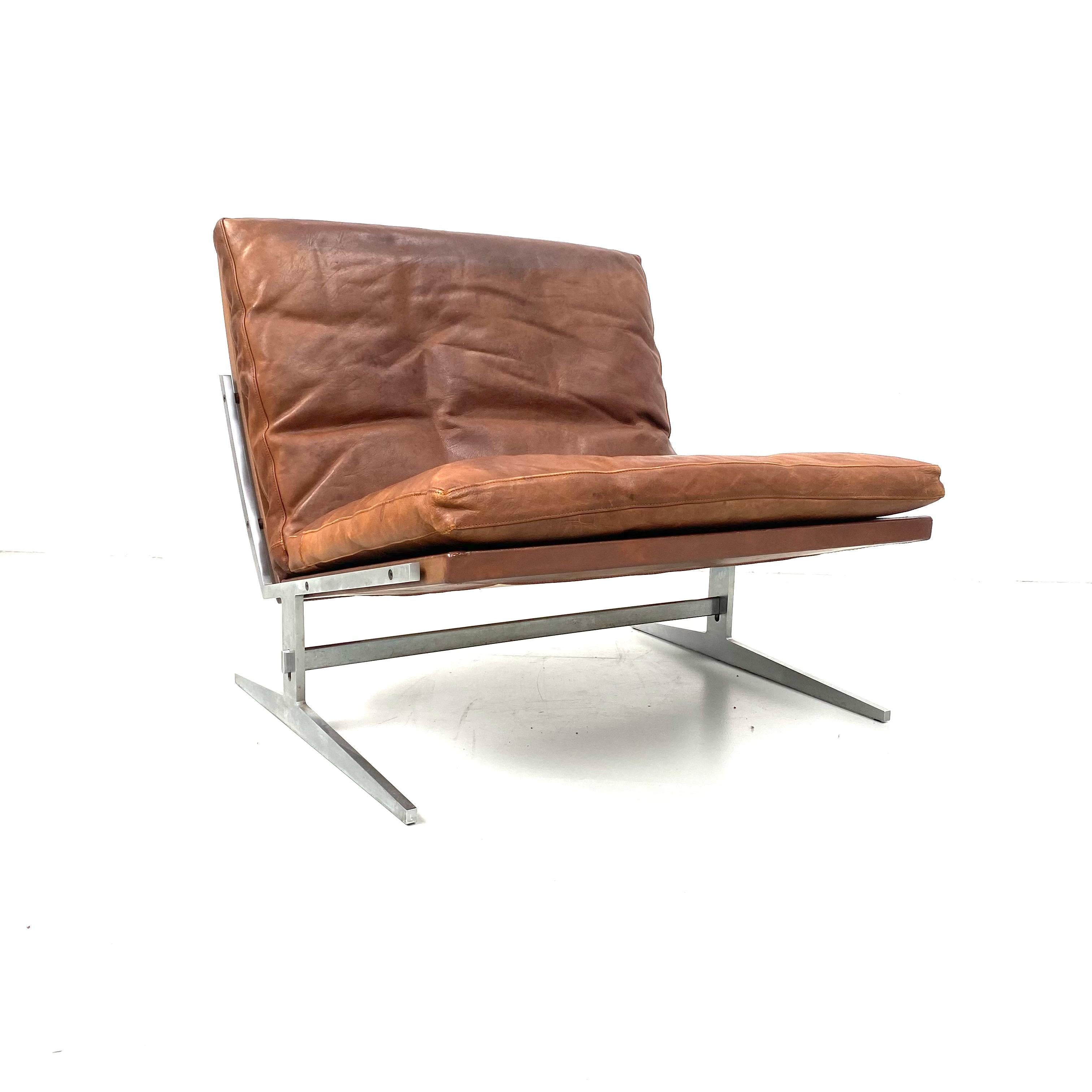 Danish BO-561 Lounge Chairs in Cognac by Fabricius and Kastholm for BoEx, 1960s 9