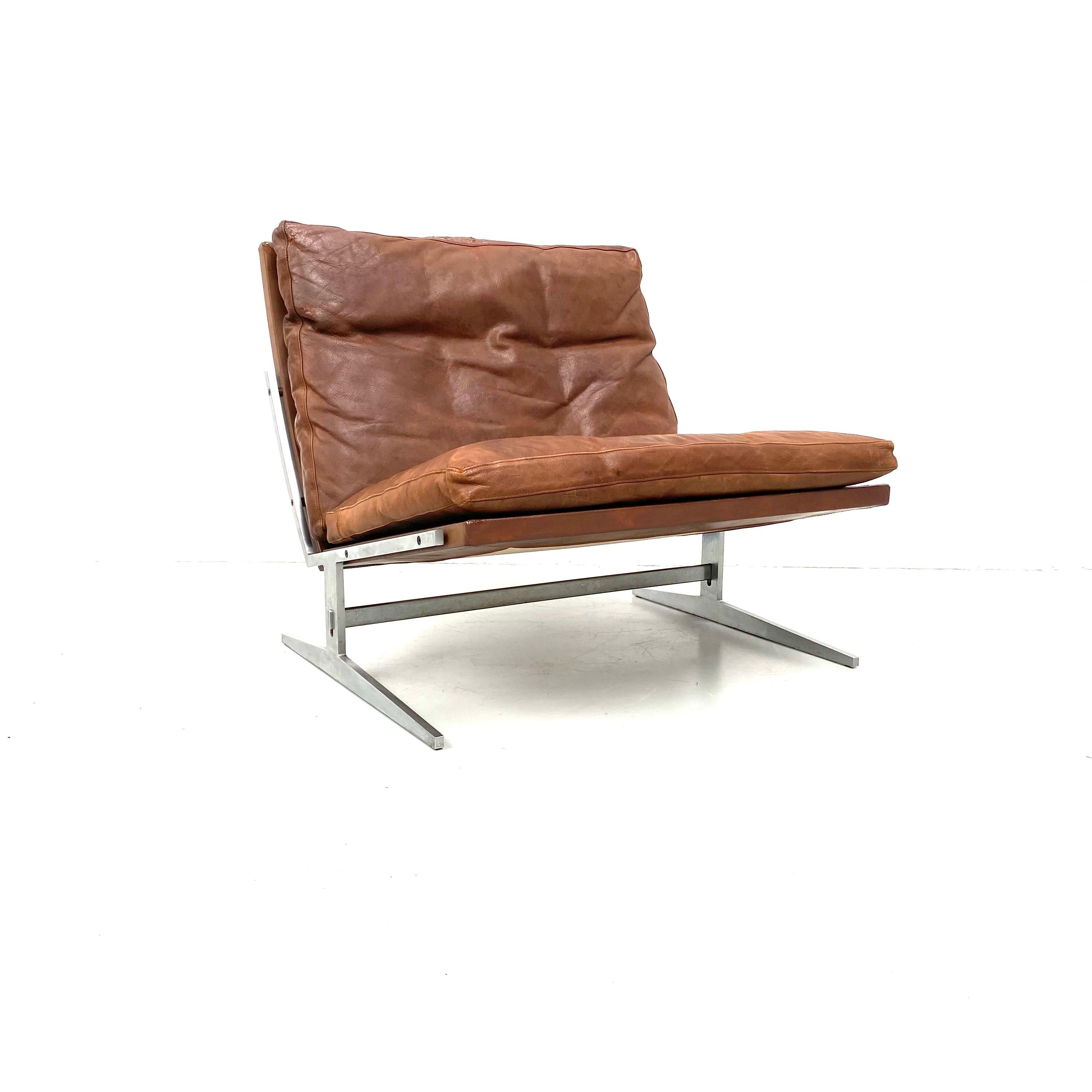 Danish BO-561 Lounge Chairs in Cognac by Fabricius and Kastholm for BoEx, 1960s 13