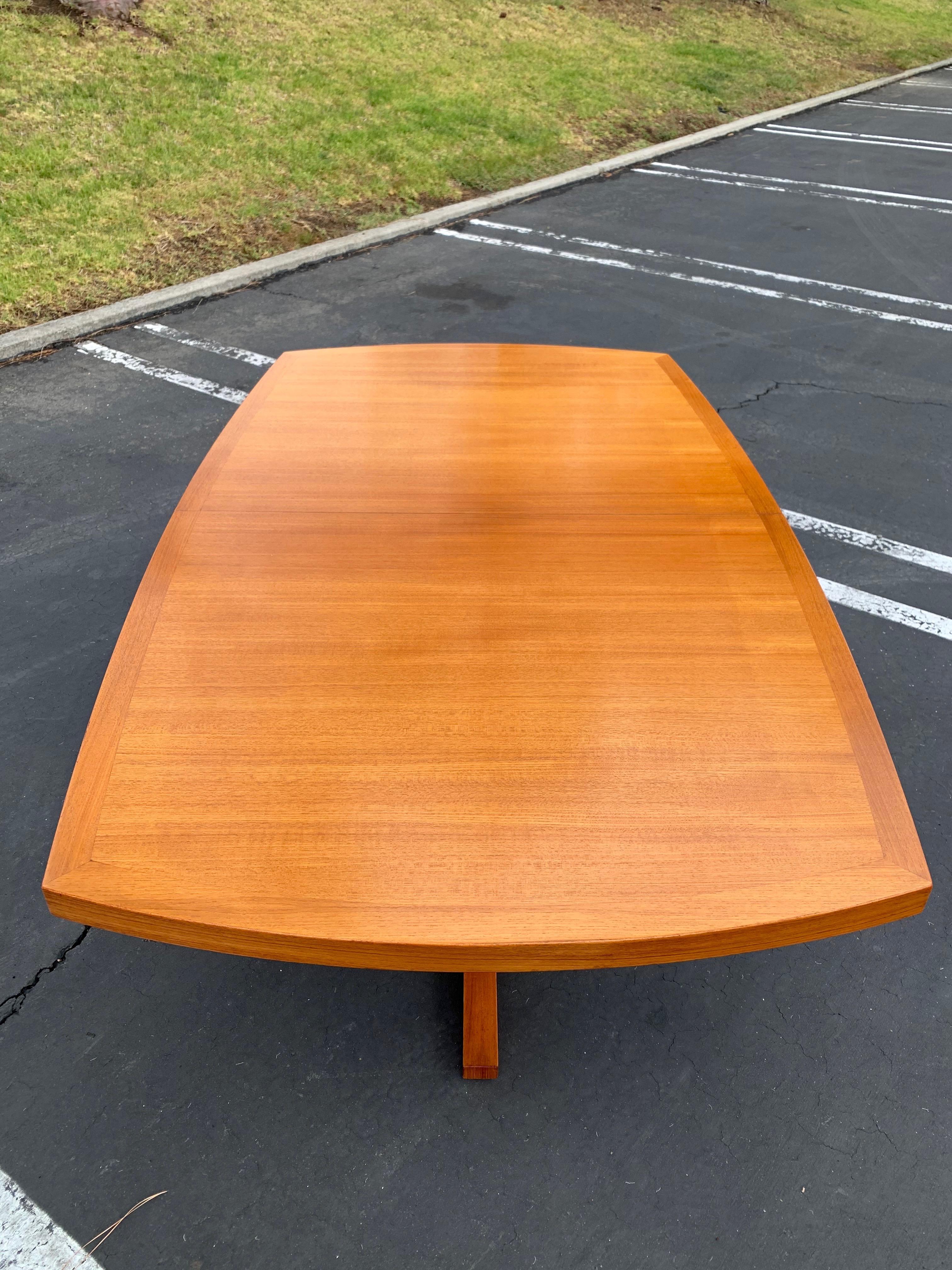 20th Century Danish Boat Shaped Teak Dining Table