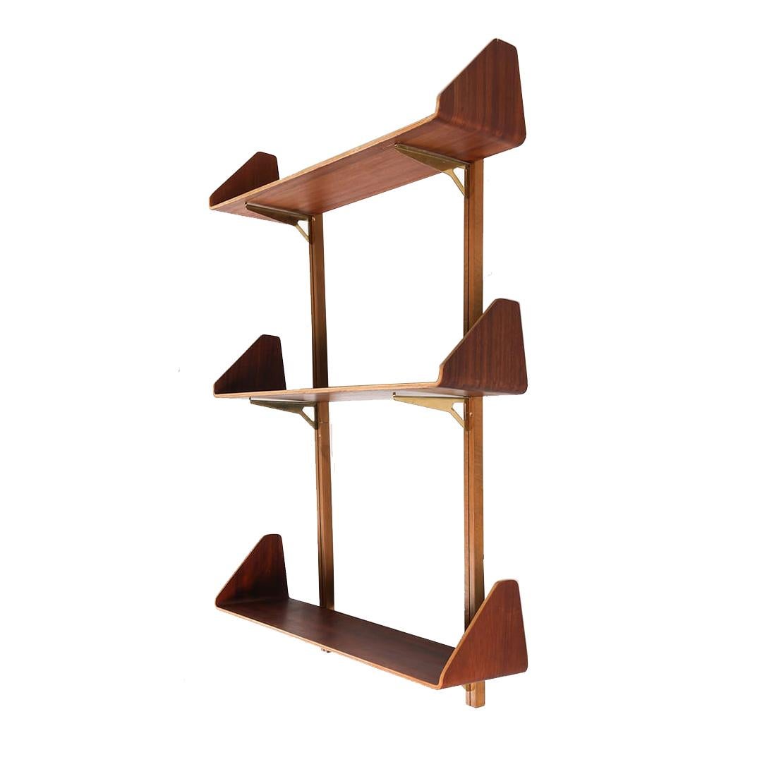 Brass Danish Bookshelf Attr. to Bender Madsen For Sale