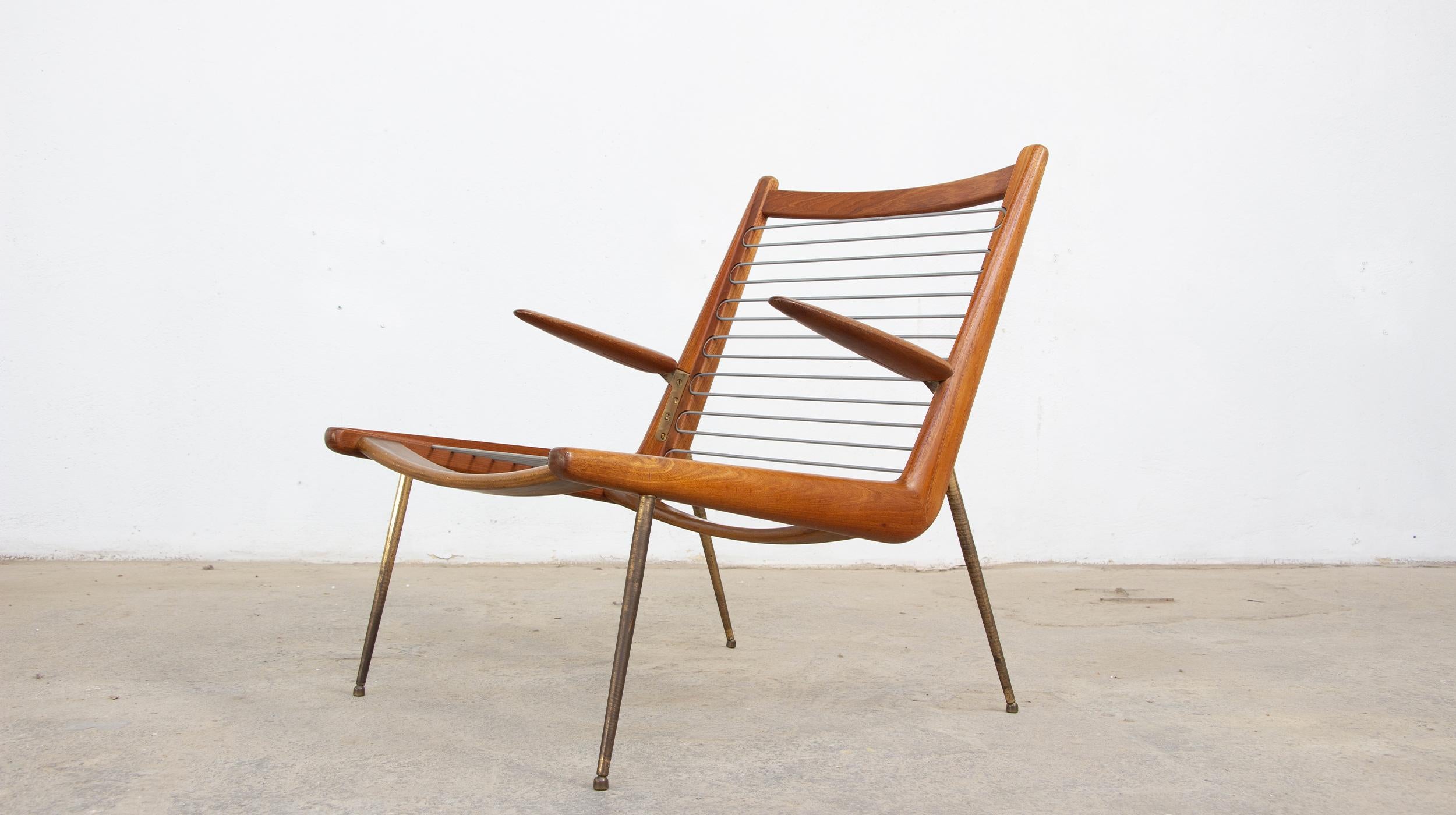 Danish Boomerang armchair Model FD134 by Peter Hvidt & Orla Mølgaard Nielsen In Good Condition For Sale In LYON, FR