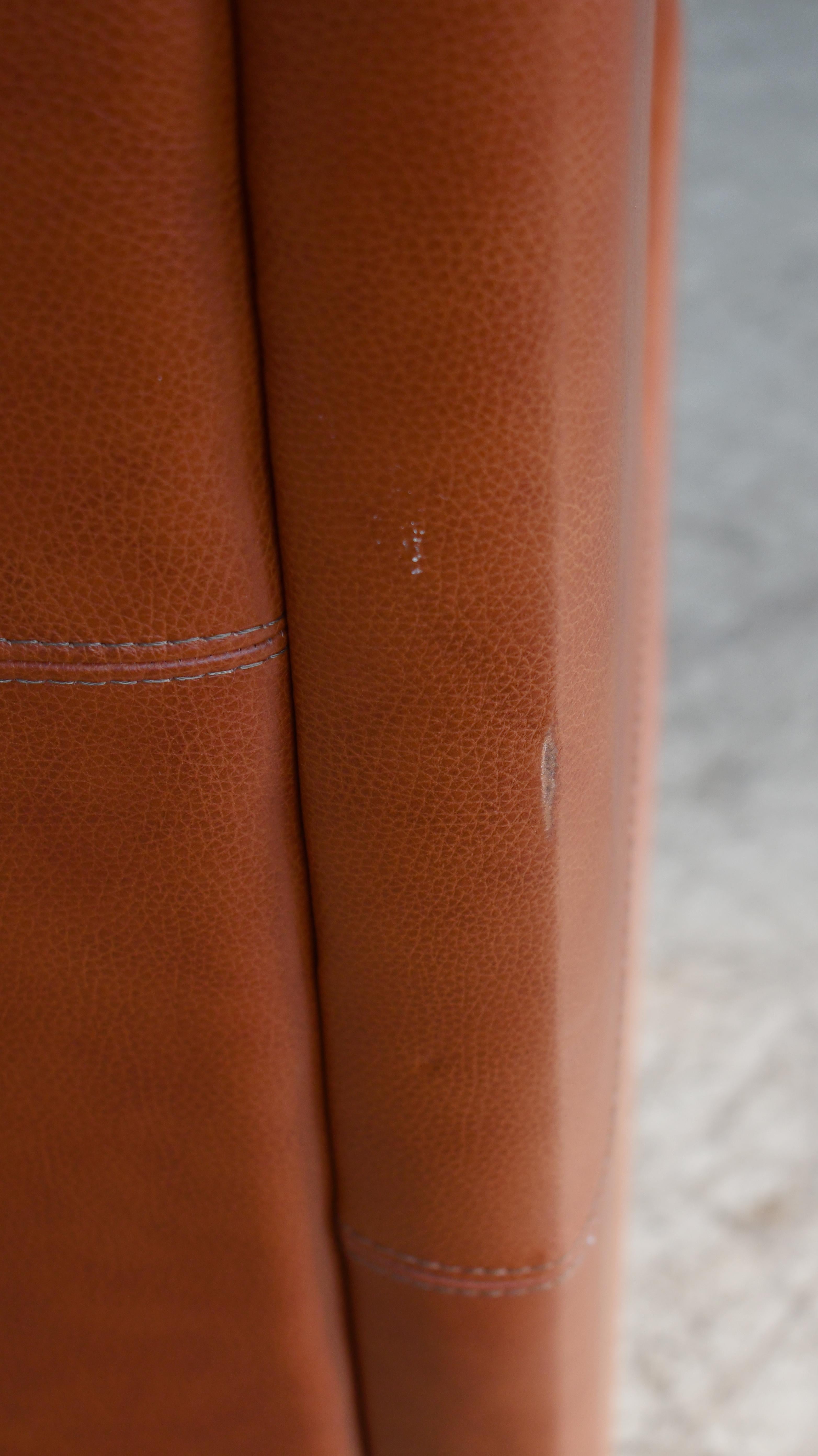 Danish Borge Mogensen Style Highback Lounge Chair in Cognac Colored Leather 8