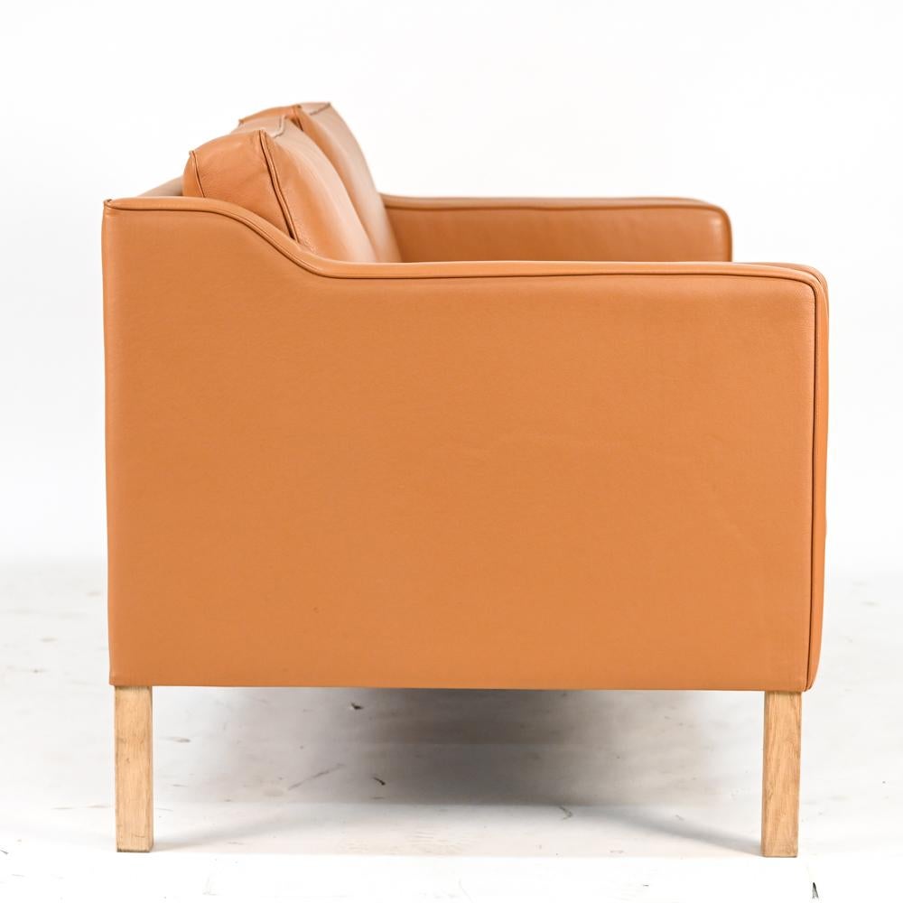 Danish Borge Mogensen Style Mid-Century Leather Sofa & Loveseat 9