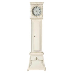 Danish Bornholm Mora Clock White Grey Gold 1800s Antique