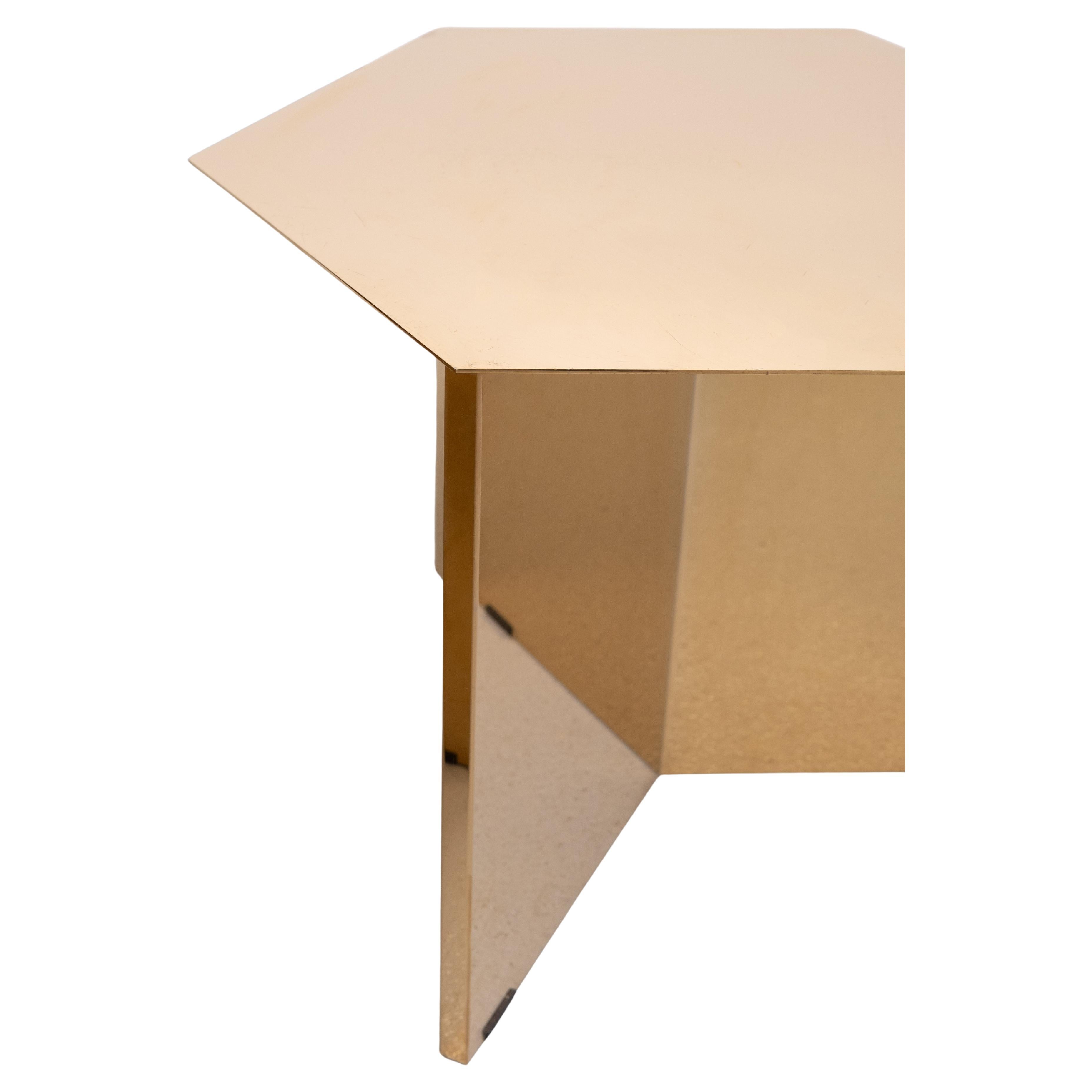 Danish brand Hay’s  '' Slit ''  Brass side tables set of 3 In Good Condition For Sale In Den Haag, NL