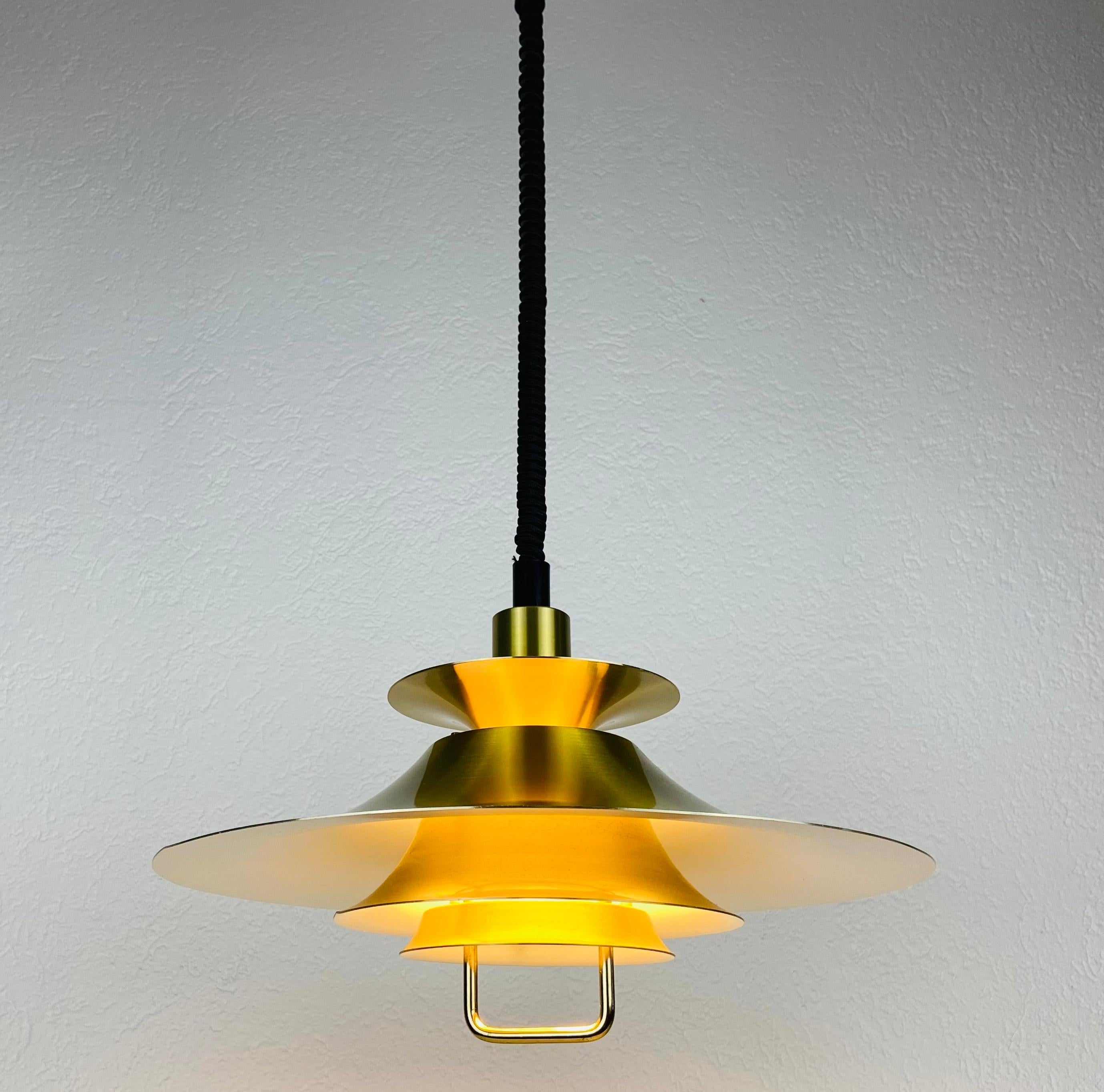 Danish Brass and Metal Pendant Lamp, 1960s For Sale 2