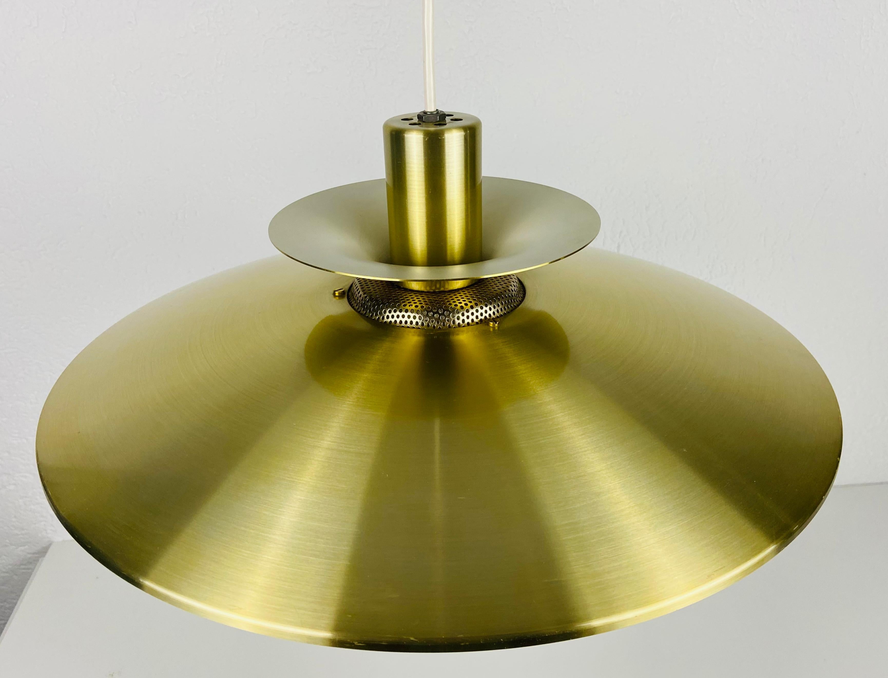 Danish Brass and Metal Pendant Lamp, 1960s 2