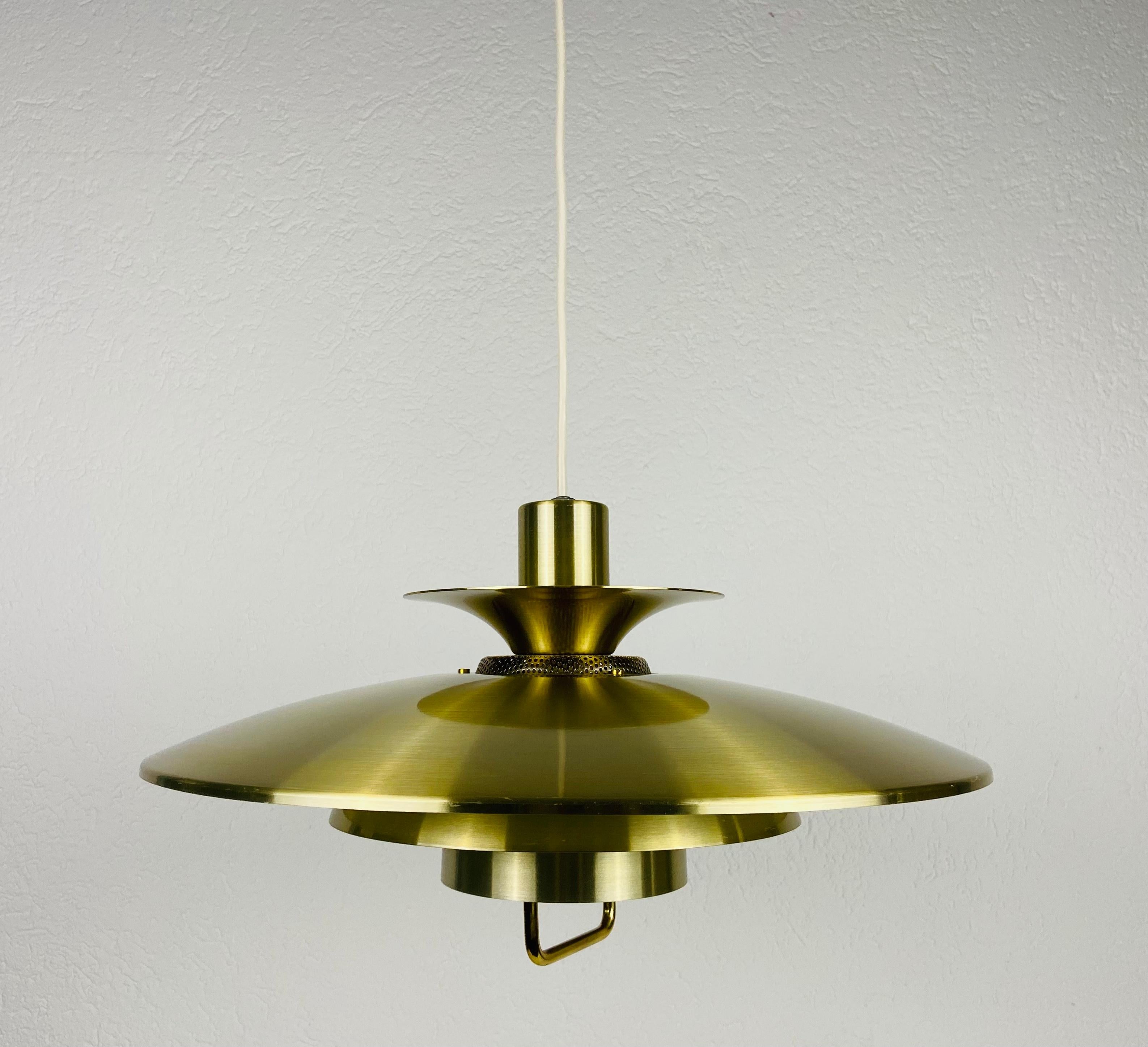 Danish Brass and Metal Pendant Lamp, 1960s 3