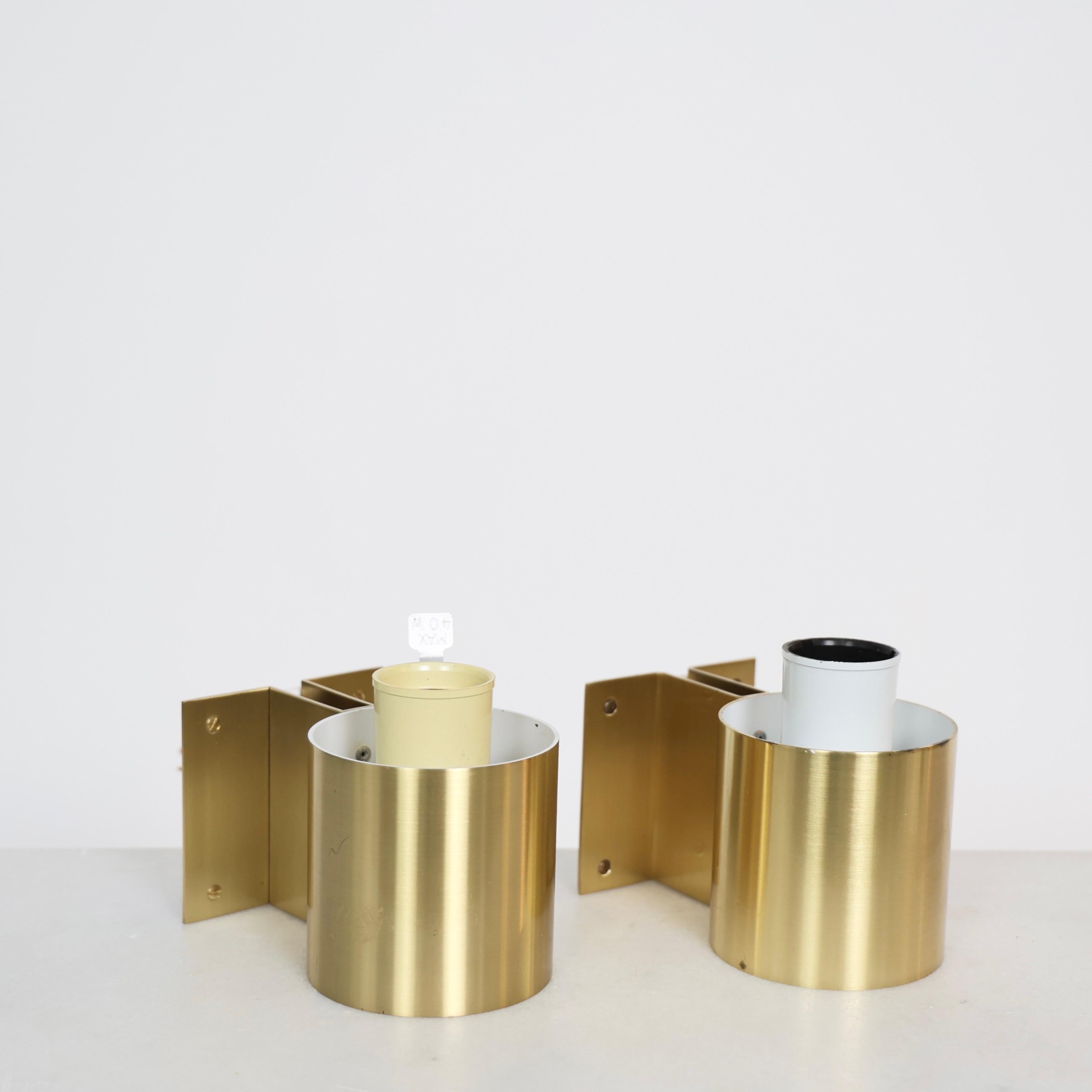 Danish Brass and Opaline Sconces by Jørgen Bo for Fog & Morup, 1960s, Denmark For Sale 2